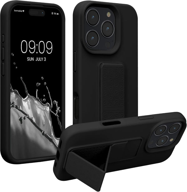 KW iPhone 16 Pro Θήκη Σιλικόνης TPU με Finger Holder - Black