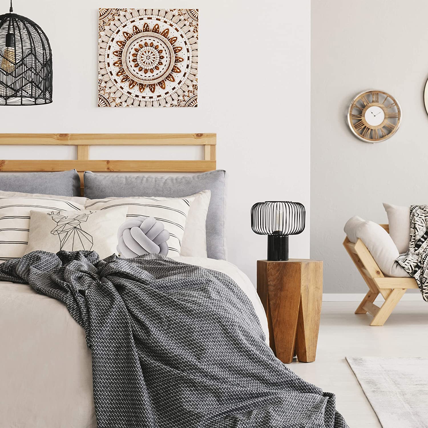 Relaxdays Μαξιλάρι Πλεξούδα - 25cm - Gray - 4052025939038