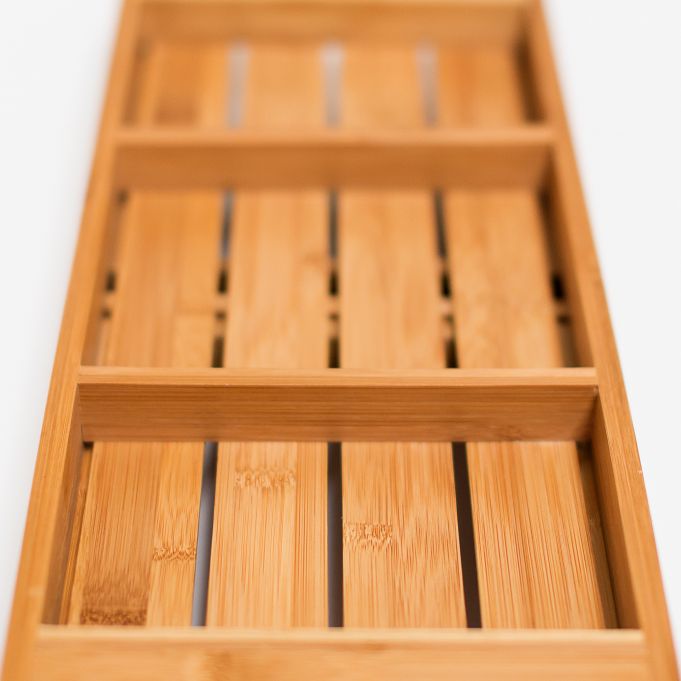 Relaxdays Επεκτεινόμενη Βάση από Μπαμπού για τη Μπανιέρα - Natural - 4052025191962