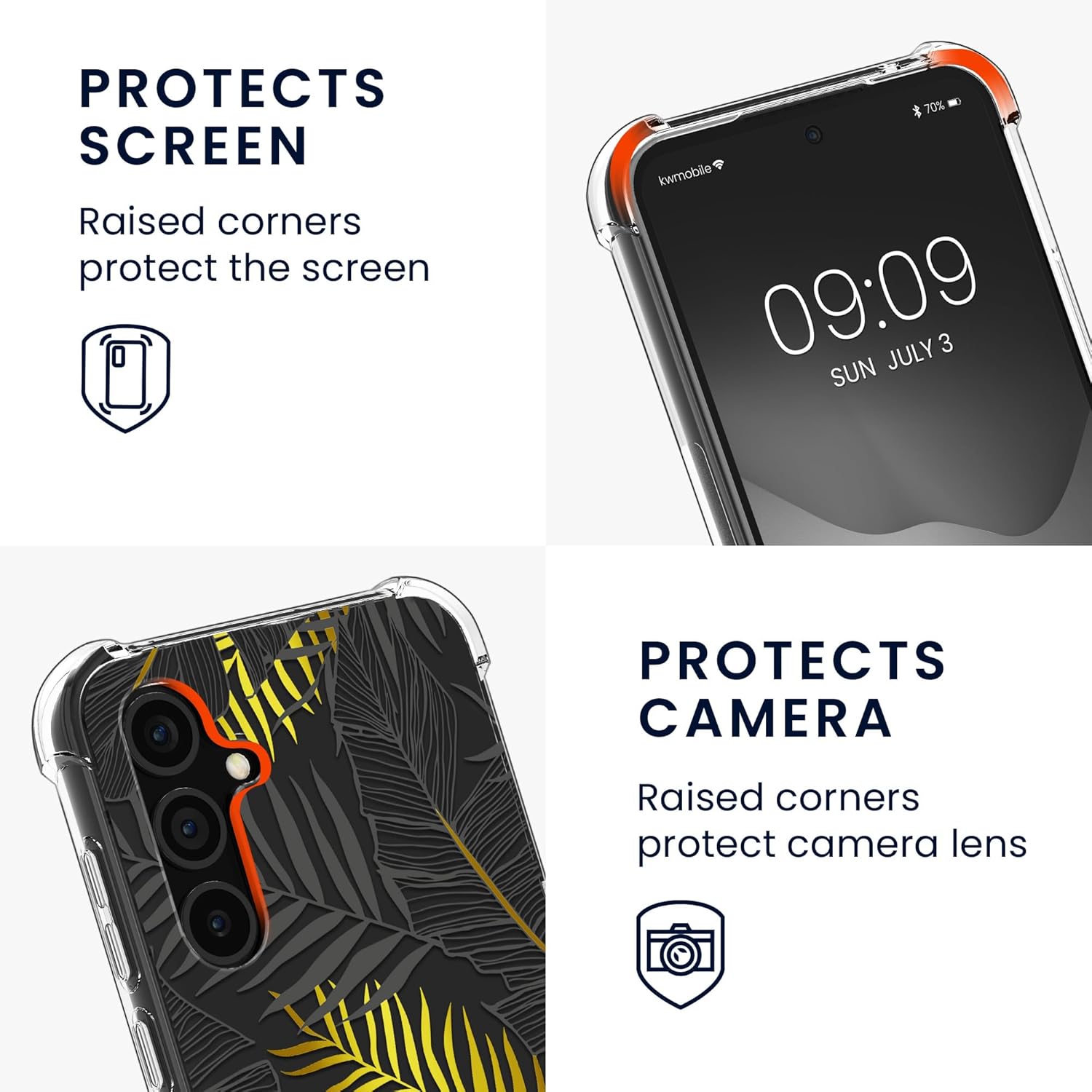 KW Samsung Galaxy S24 Θήκη Σιλικόνης TPU με Λουράκι - Design Jungle - Yellow / Grey / Διάφανη