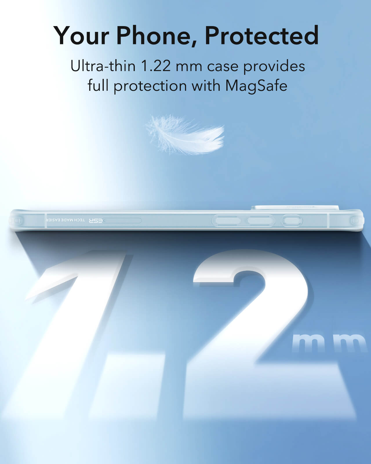 ESR iPhone 16 Zero HaloLock Λεπτή Θήκη Σιλικόνης με MagSafe - Frosted Blue