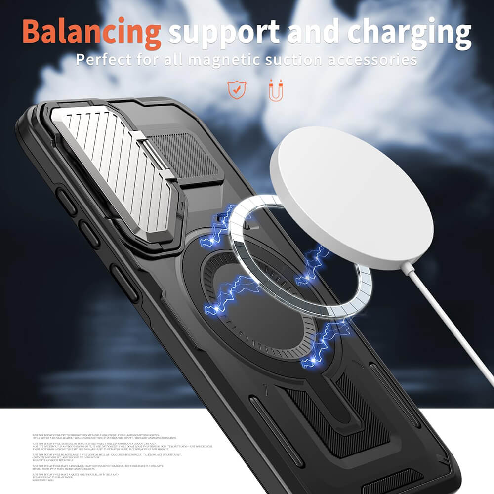 Techsuit Samsung Galaxy S24 / S25 CamVault MagSafe Σκληρή Θήκη με Πλαίσιο Σιλικόνης - Black