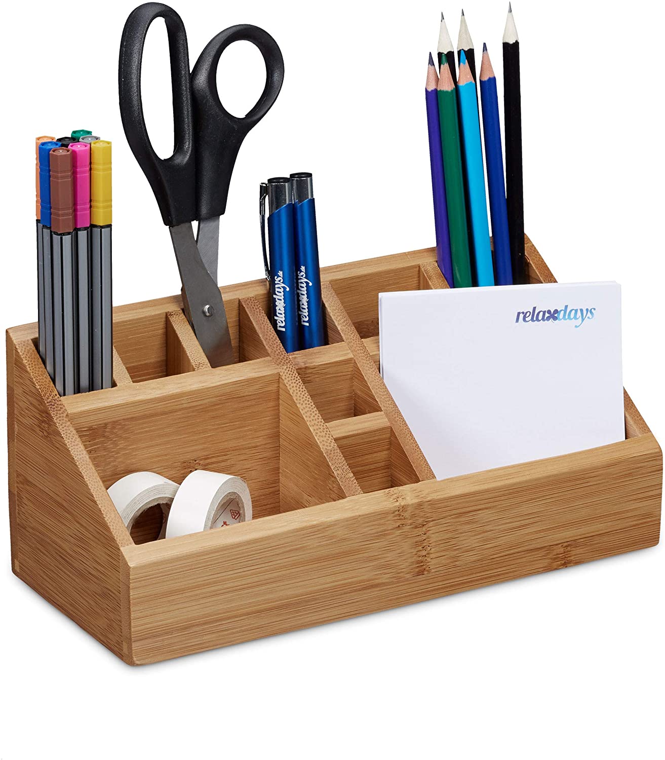 Relaxdays Διοργανωτής Γραφείου από Μπαμπού - Natural - 4052025202484