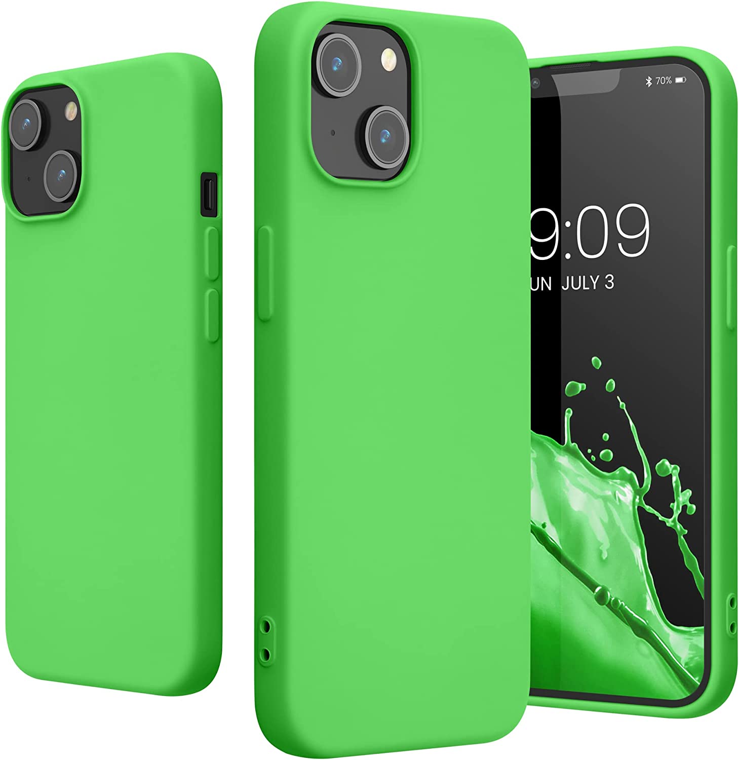KW iPhone 14 Θήκη Σιλικόνης Rubberized TPU - Lime Green - 59079.159