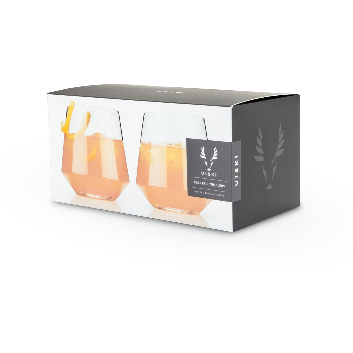 Viski Σετ με 2 Κρυστάλλινα Ποτήρια Cocktail - 350 ml - Raye Angled