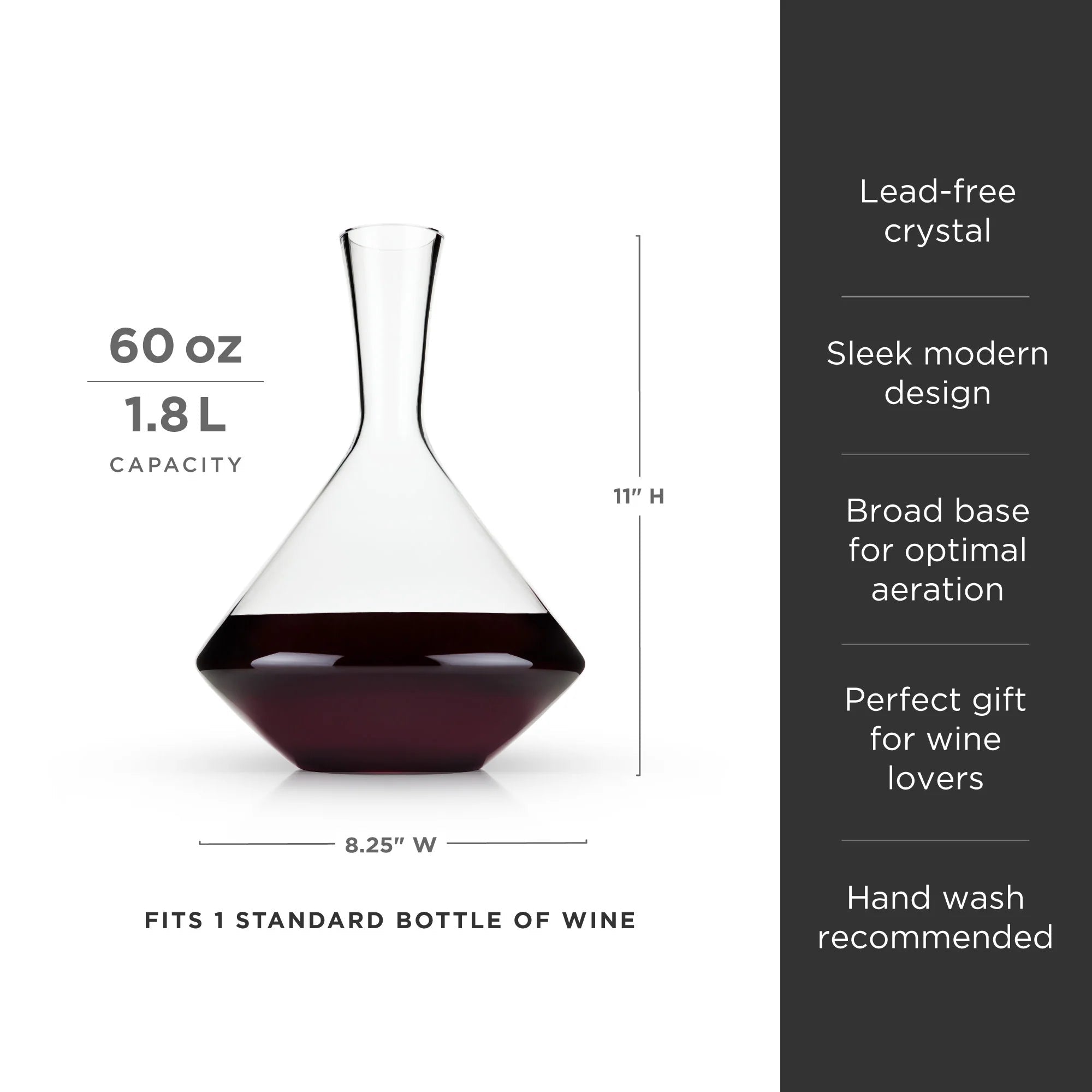 Viski Κρυστάλλινη Καράφα Κρασιού - Decanter - 1.8L - Raye Angled