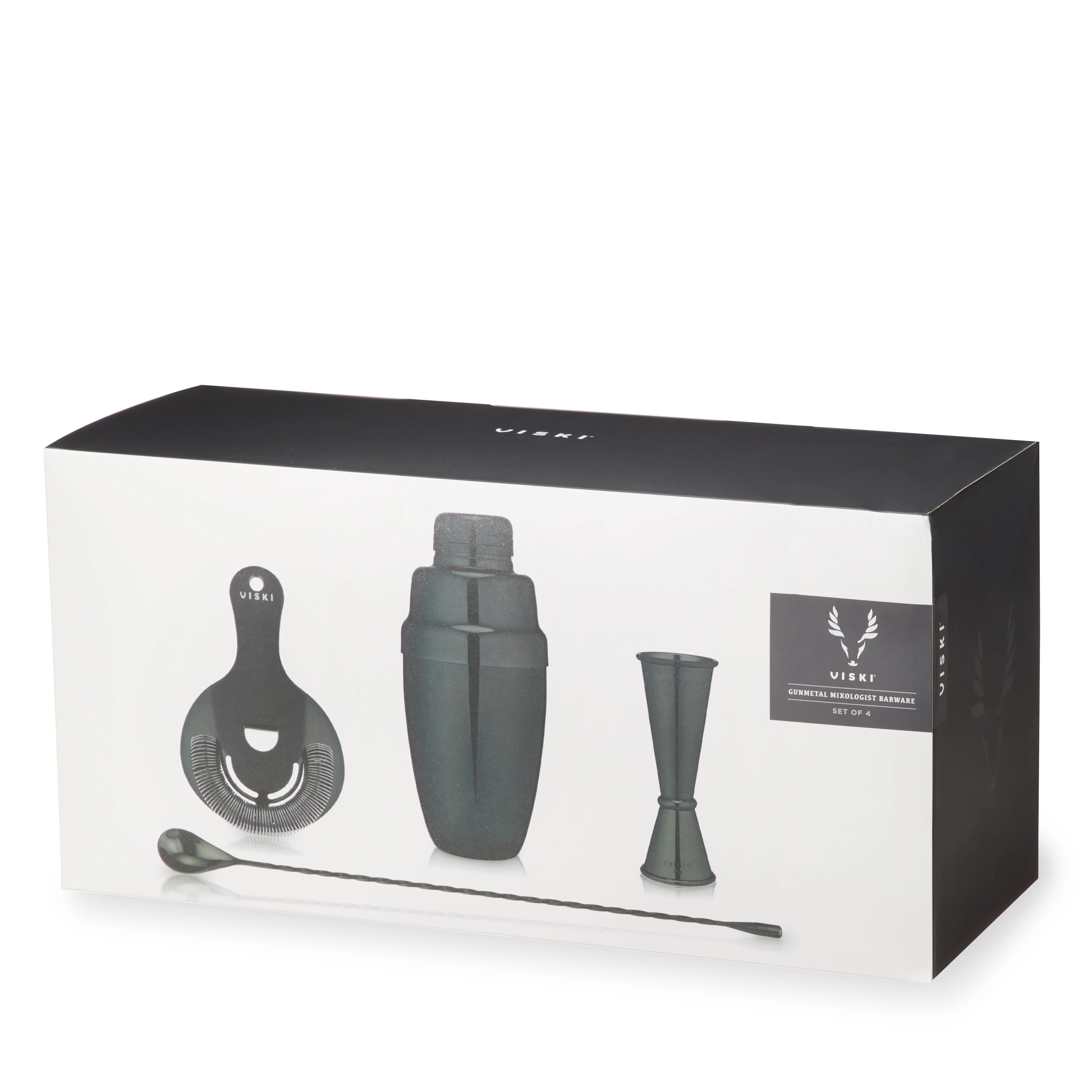 Viski Σετ Cocktail 4 Τεμαχίων από Ανοξείδωτο Ατσάλι - Warren - Gunmetal