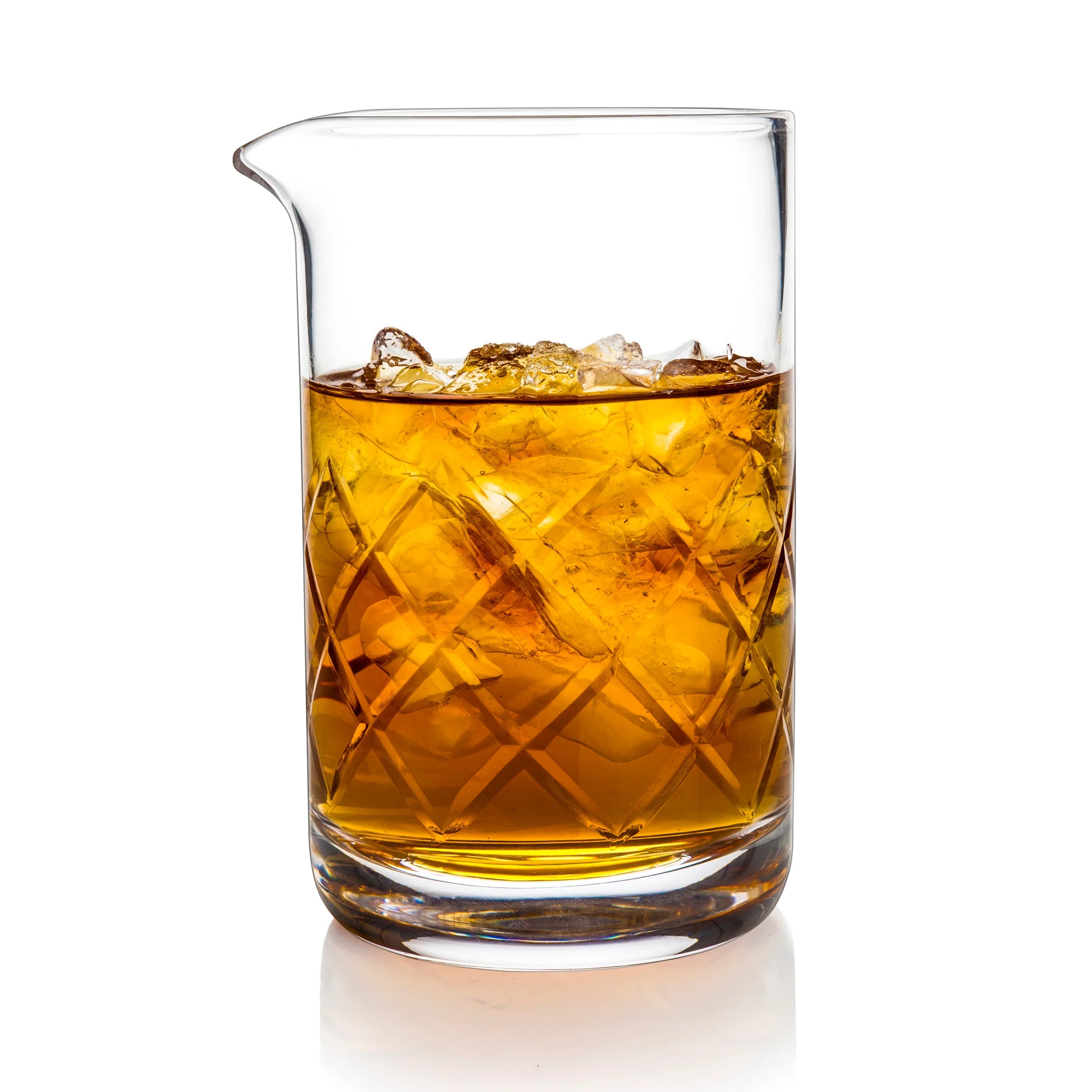 Viski Σετ Cocktail 7 Τεμαχίων από Ανοξείδωτο Ατσάλι και Κρυστάλλινο Ποτήρι Ανάδευσης - Silver