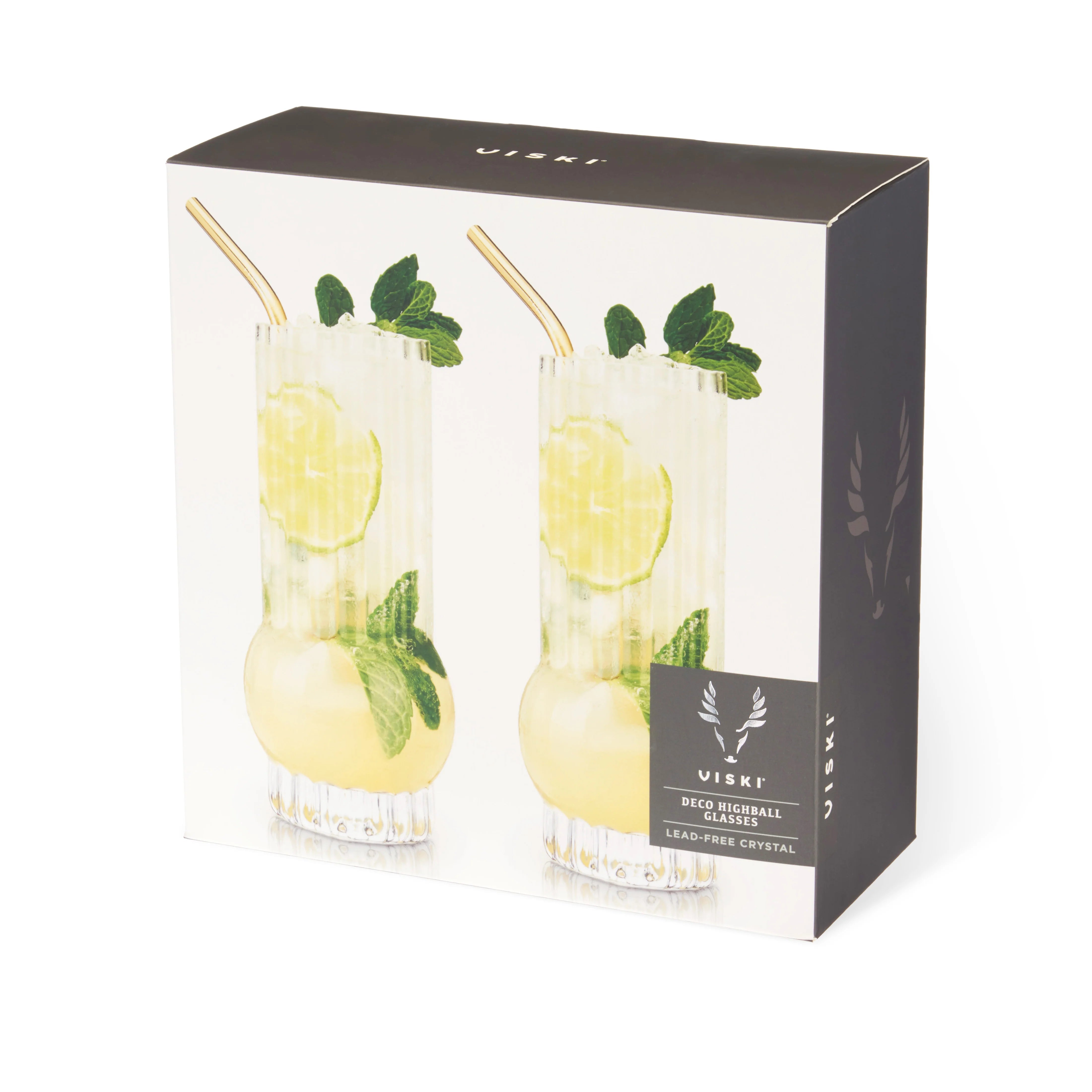 Viski Σετ με 2 Κρυστάλλινα Ποτήρια - 384 ml - Art Deco
