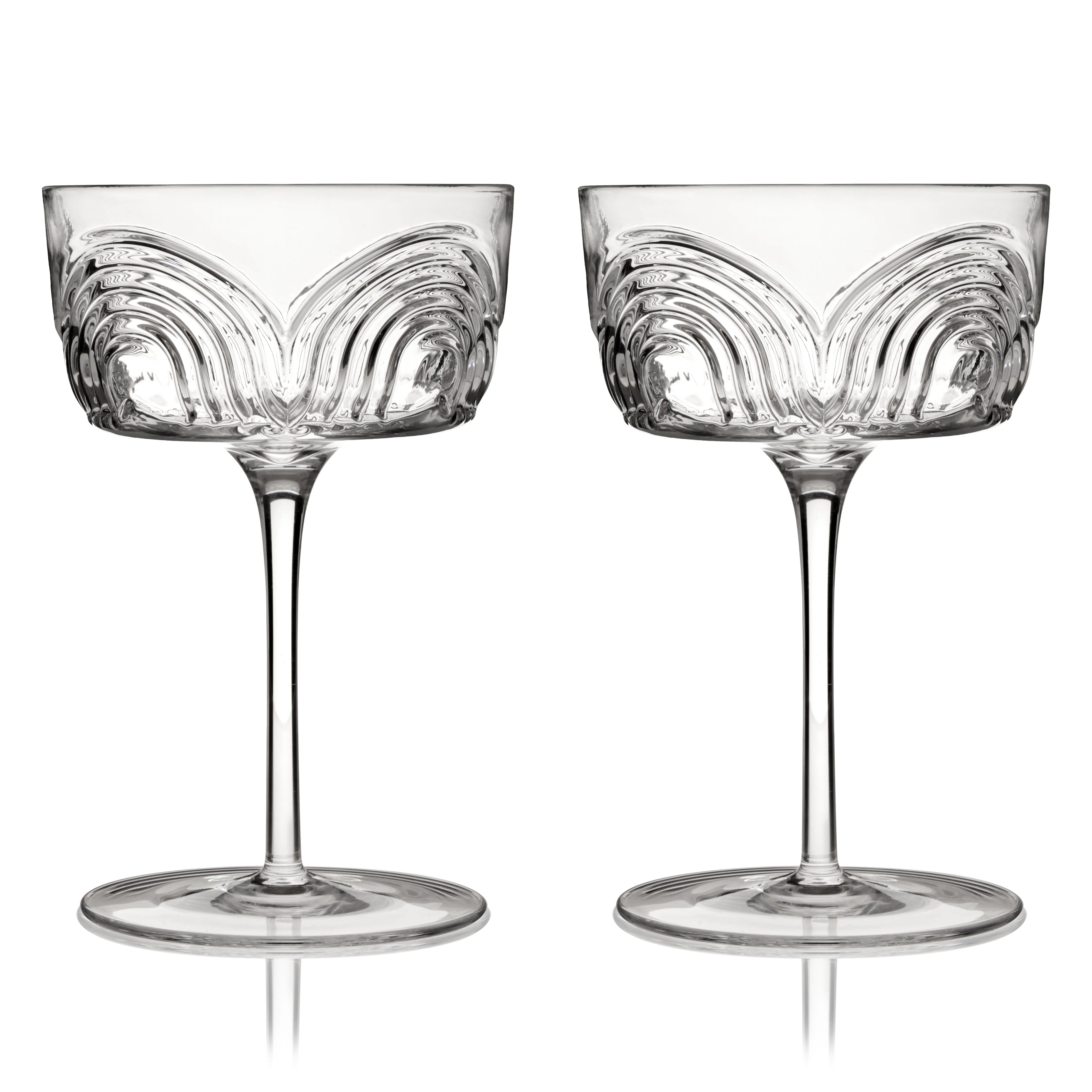 Viski Σετ με 2 Κρυστάλλινα Ποτήρια Cocktail Coupe - 220 ml - Beau