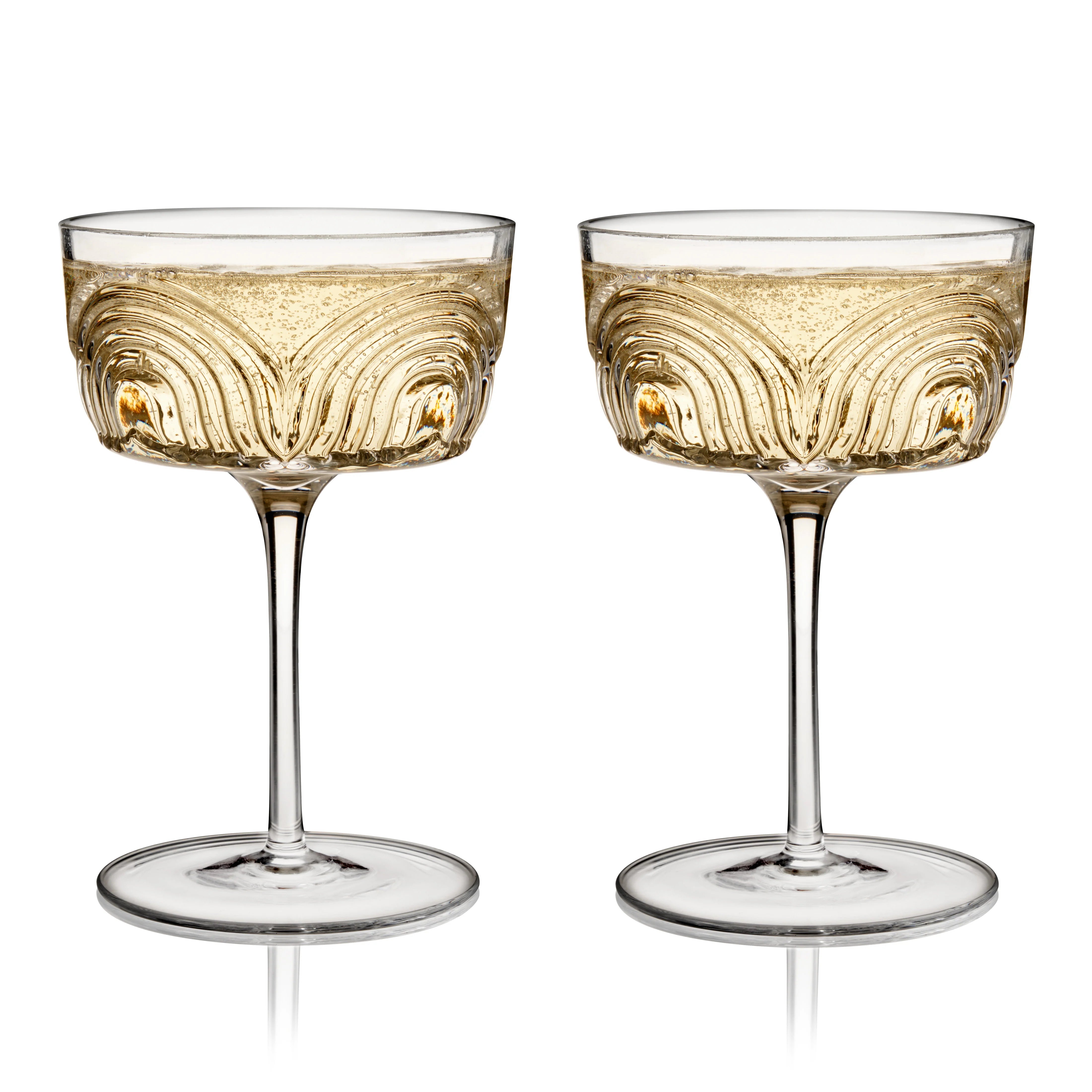 Viski Σετ με 2 Κρυστάλλινα Ποτήρια Cocktail Coupe - 220 ml - Beau