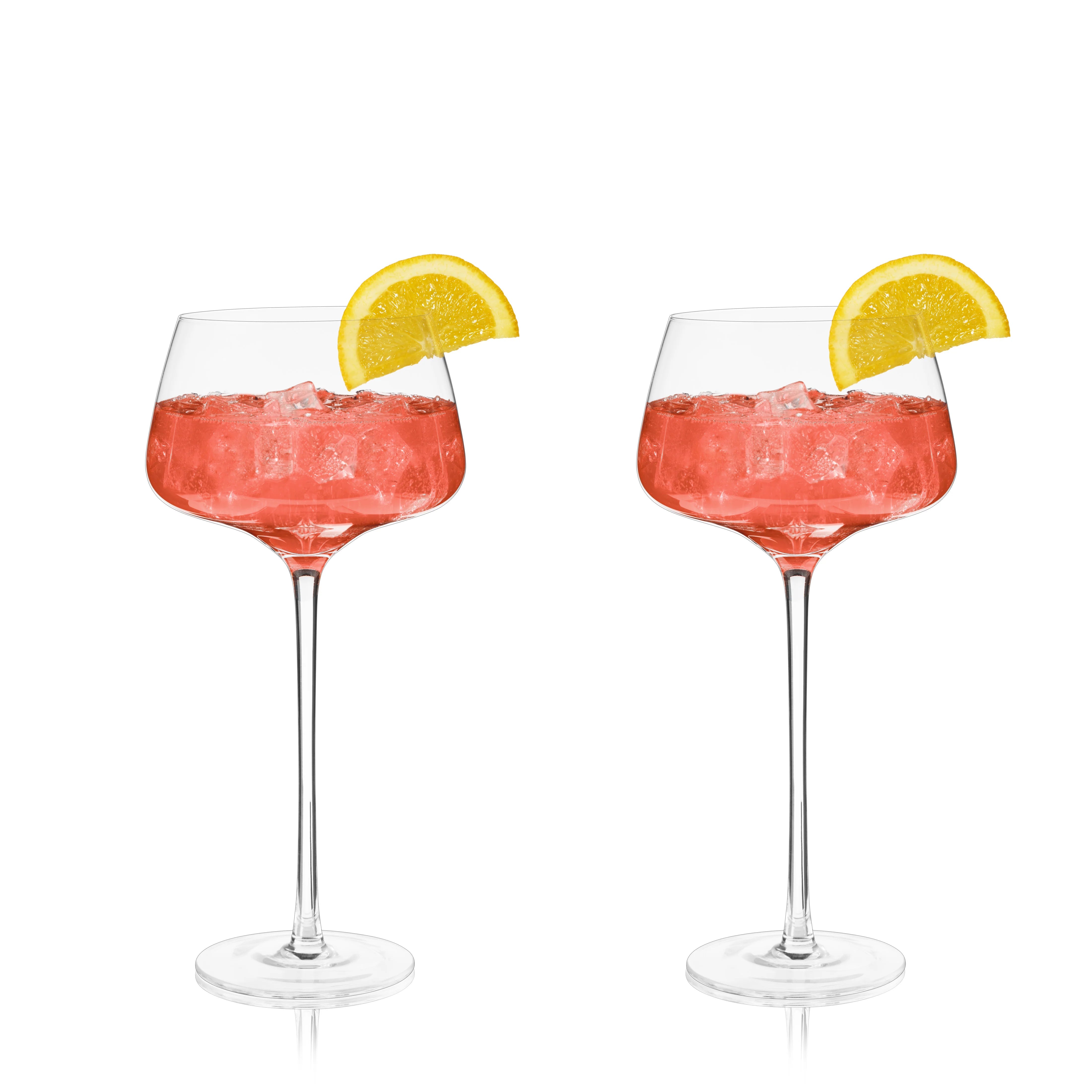 Viski Σετ με 2 Κρυστάλλινα Ποτήρια για Aperol Spritz / Cocktail - 470 ml - Raye Angled