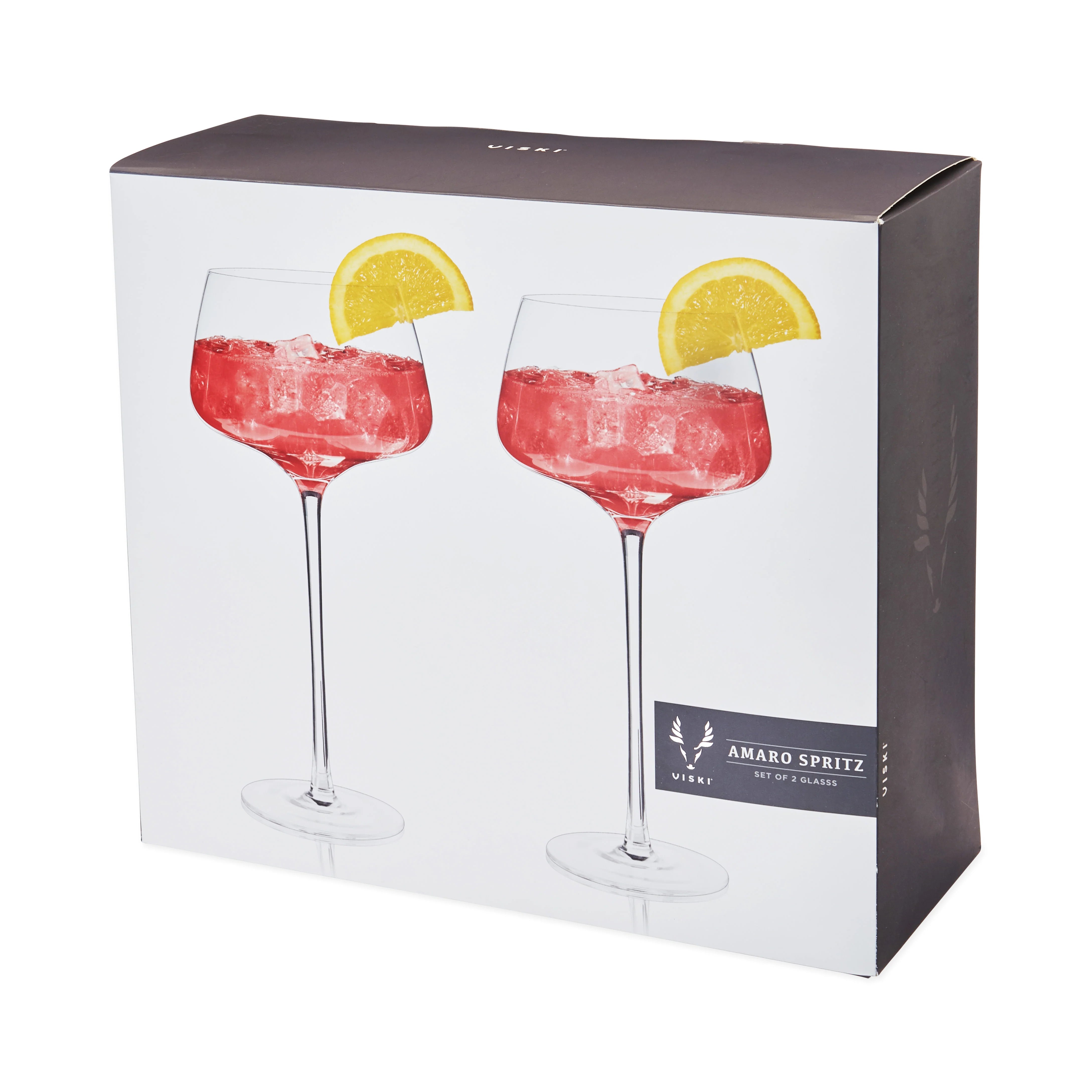 Viski Σετ με 2 Κρυστάλλινα Ποτήρια για Aperol Spritz / Cocktail - 470 ml - Raye Angled