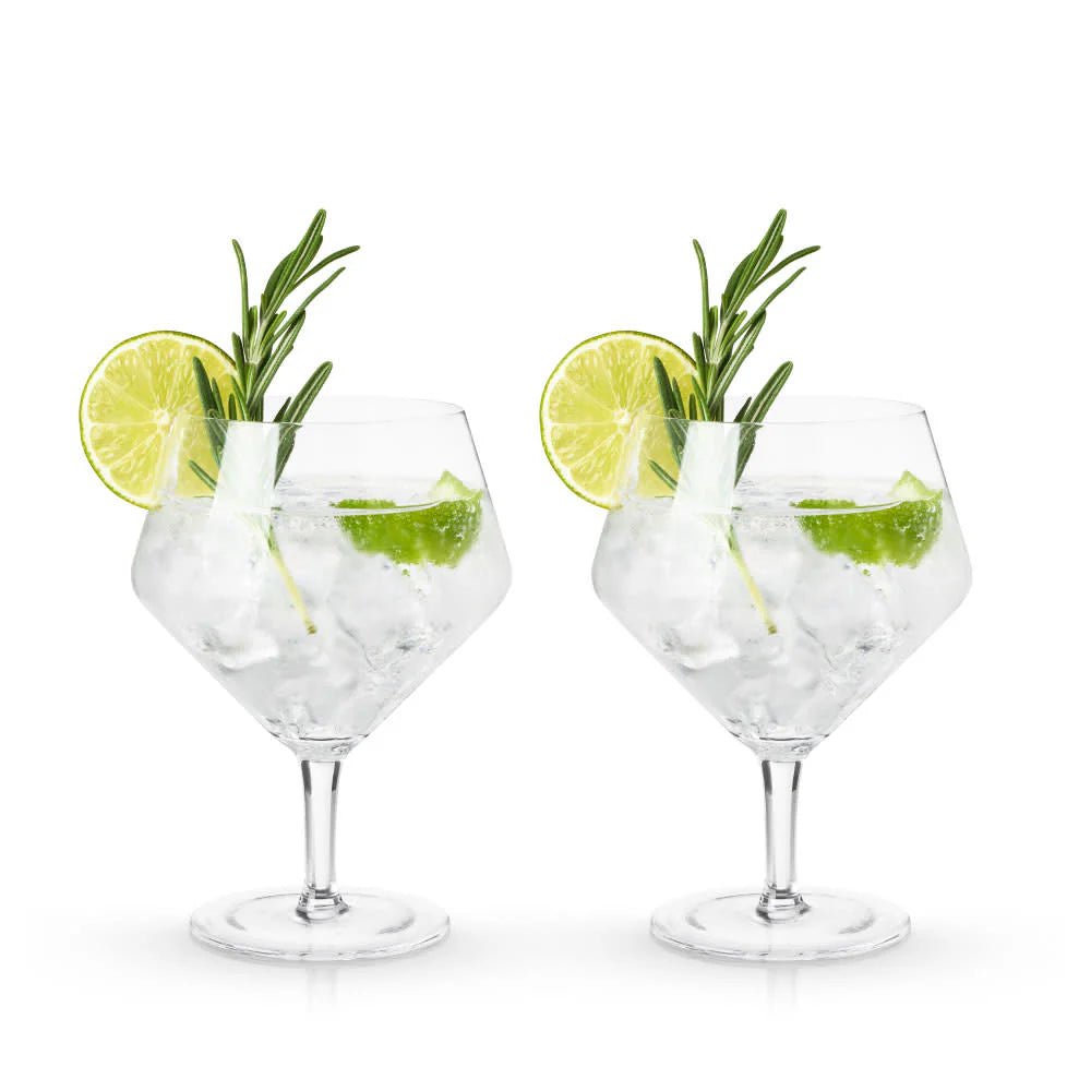 Viski Σετ με 2 Κρυστάλλινα Ποτήρια για Gin Tonic / Cocktail - 415 ml - Raye Angled
