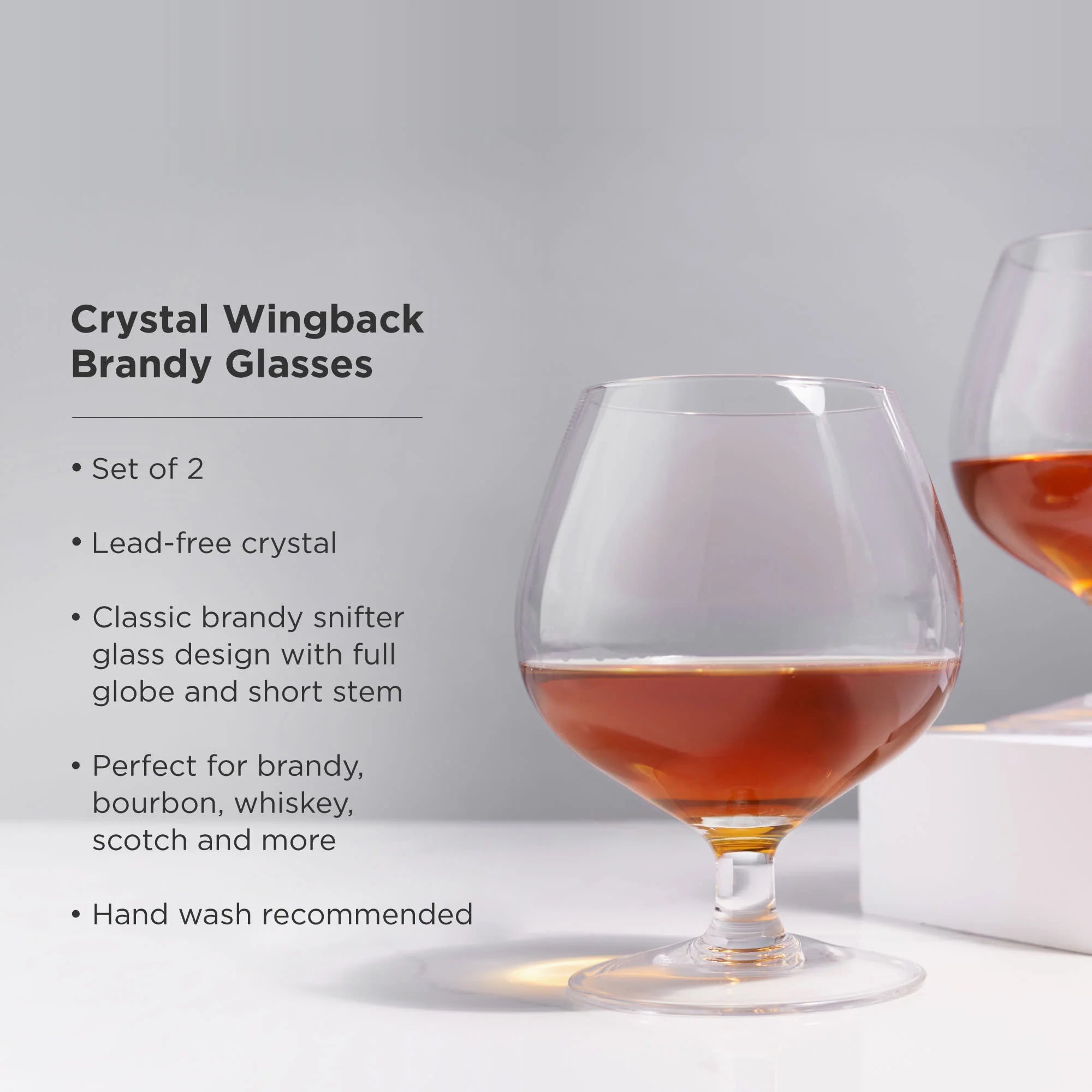 Viski Σετ με 2 Κρυστάλλινα Ποτήρια για Κονιάκ / Brandy - 500 ml - Raye