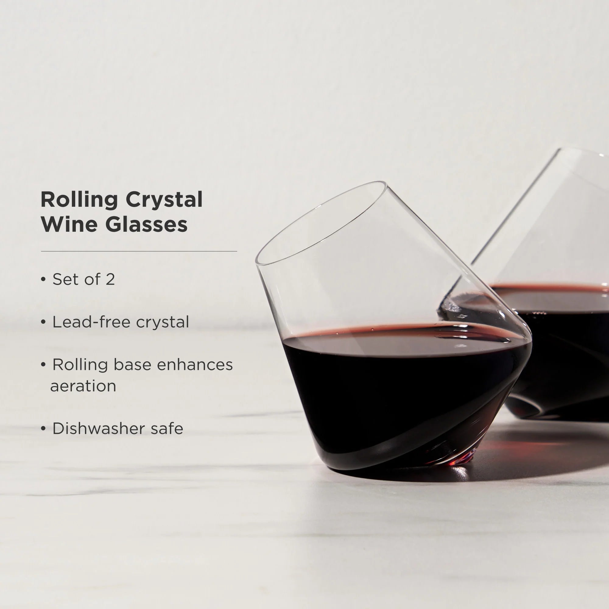 Viski Σετ με 2 Κρυστάλλινα Ποτήρια Κρασιού - 355 ml - Rolling