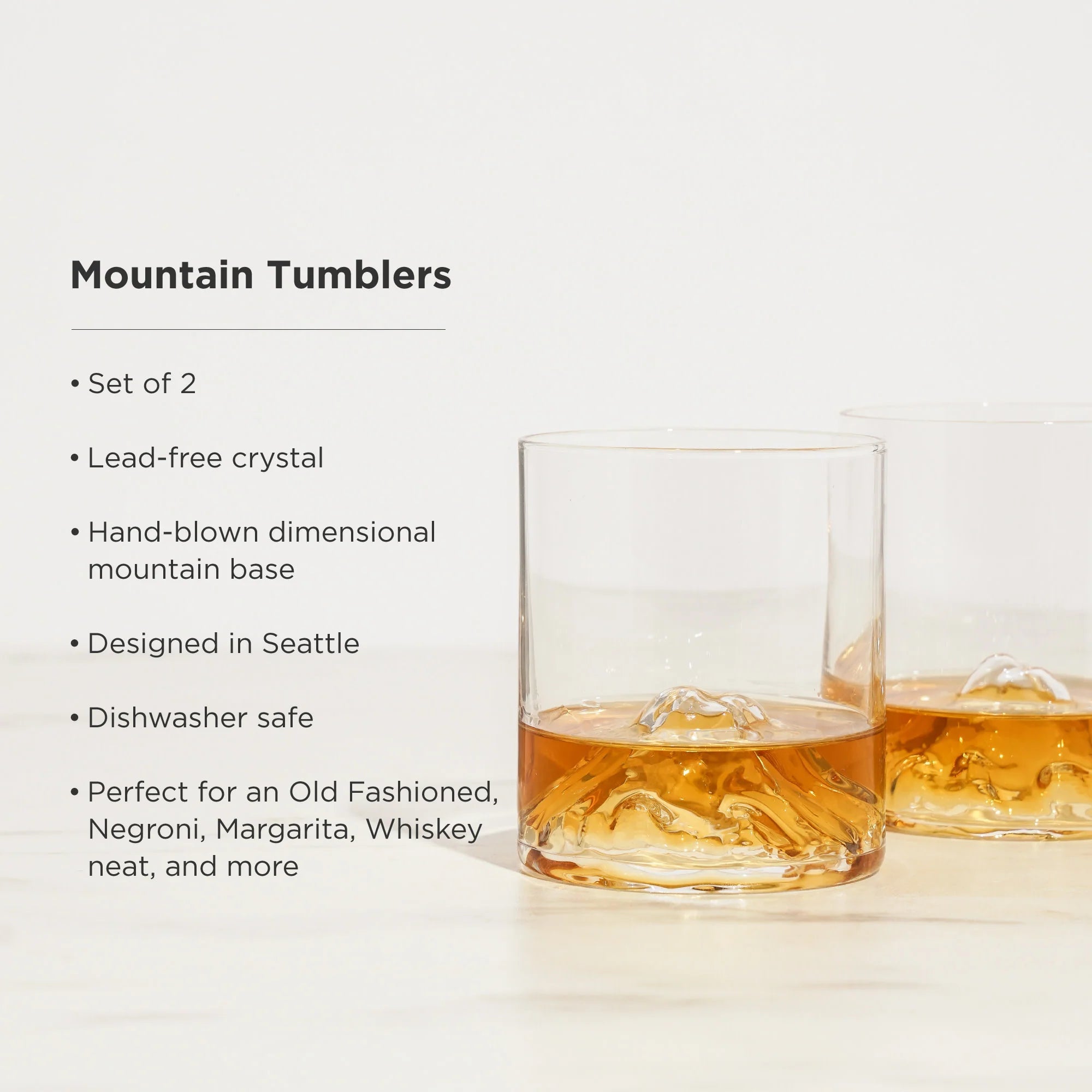 Viski Σετ με 2 Κρυστάλλινα Ποτήρια Ουίσκι - 266 ml - Mountain