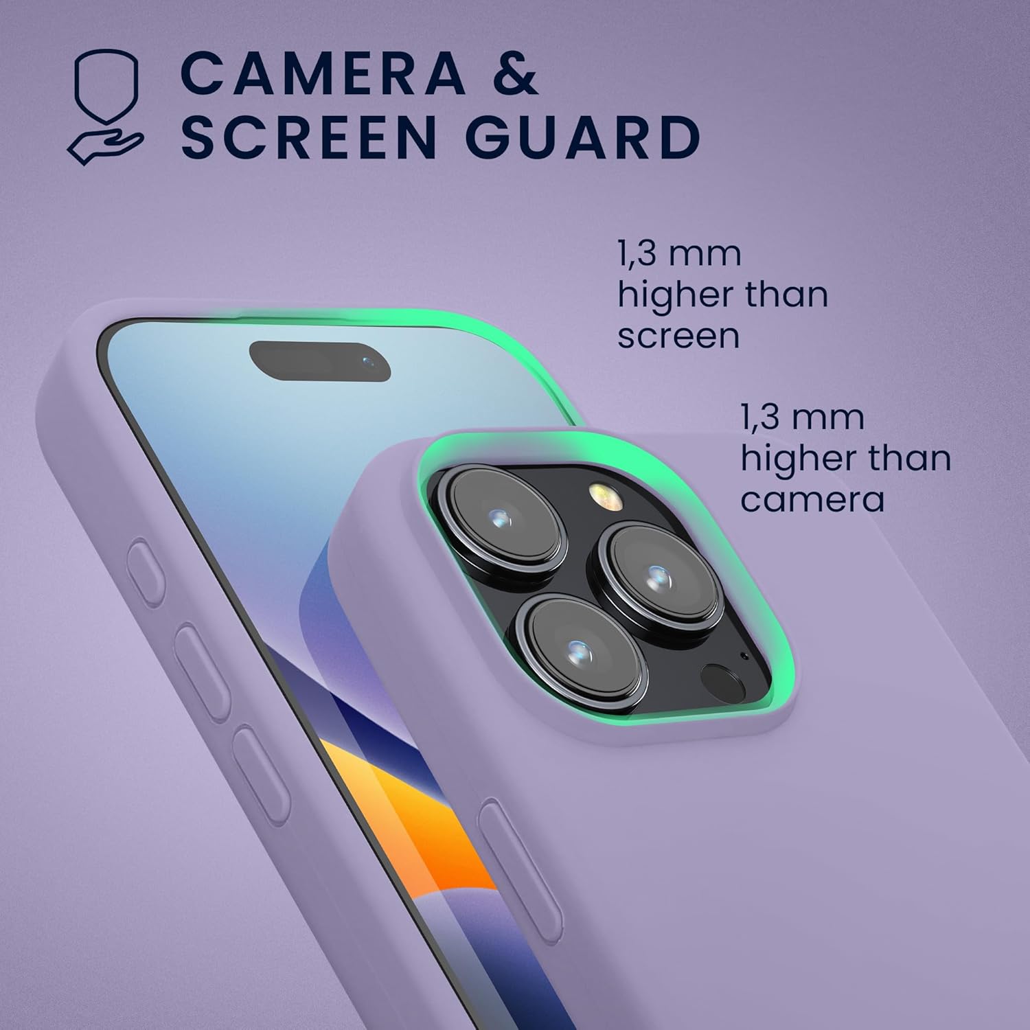 KW iPhone 16 Pro Θήκη Σιλικόνης Rubberized TPU - Lavender