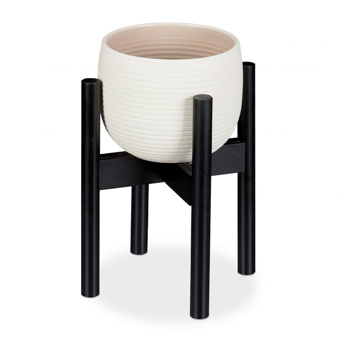 Relaxdays Ρυθμιζόμενη Βάση από Μπαμπού για Κασπό - Black - 4052025288211