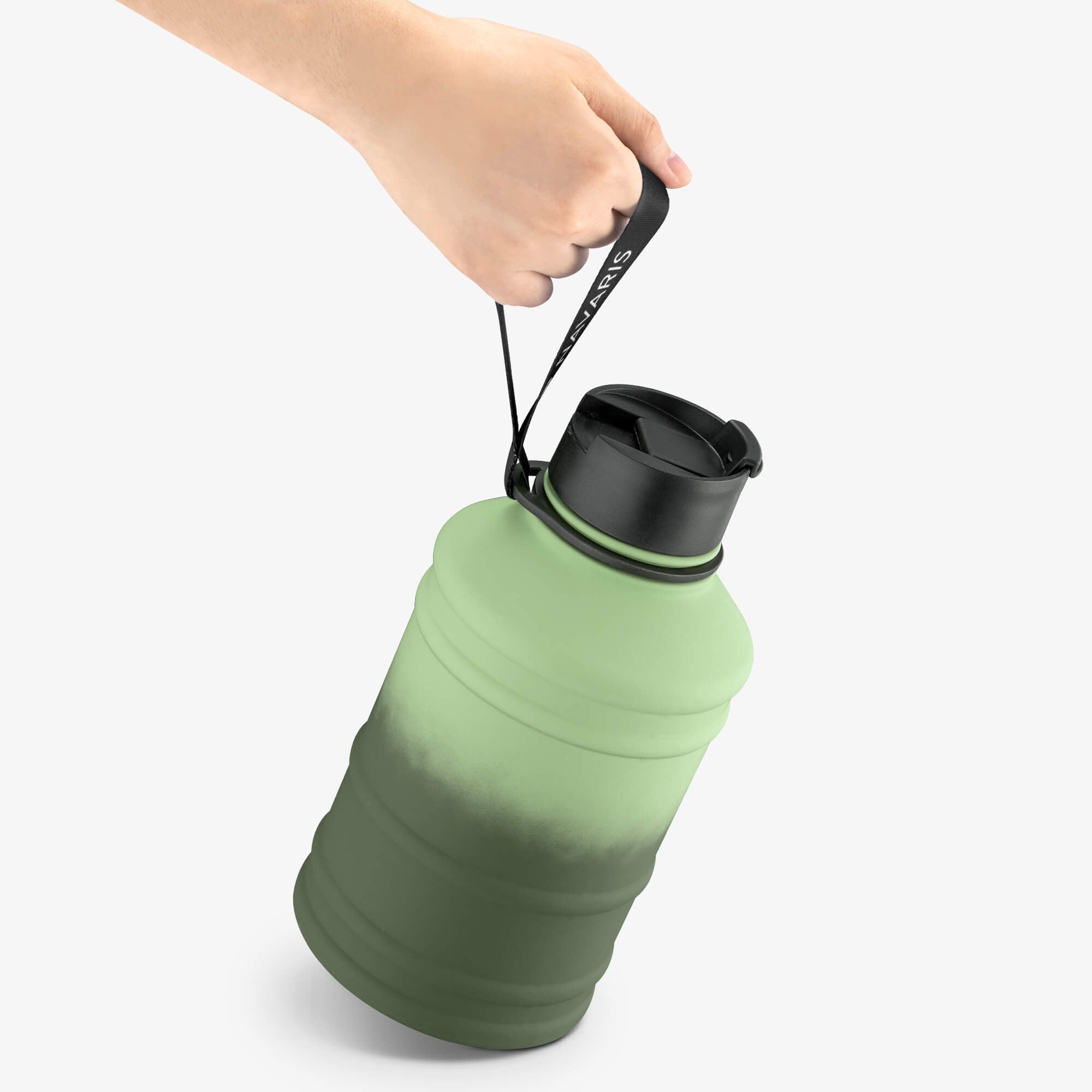 Navaris Μπουκάλι Νερού από Ανοξείδωτο Ατσάλι - BPA Free - 2.2 L - Light Green / Dark Green - 53701.07