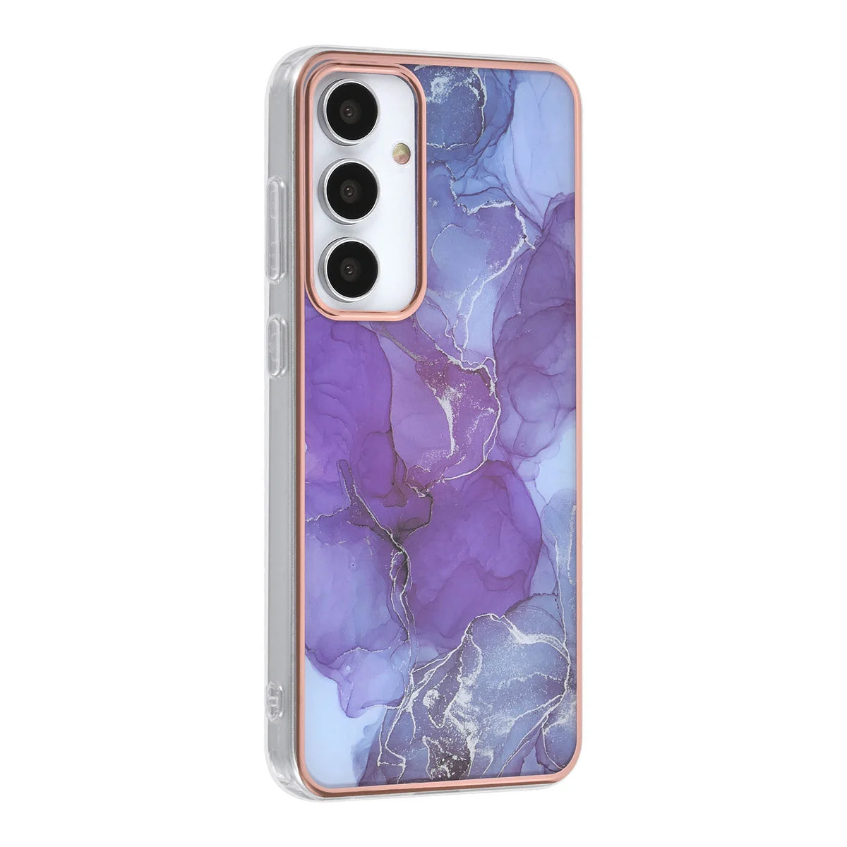 Tuniq Samsung Galaxy S24 Plus - Σκληρή Θήκη με Πλαίσιο Σιλικόνης - Σχέδιο Μάρμαρο - Μοβ