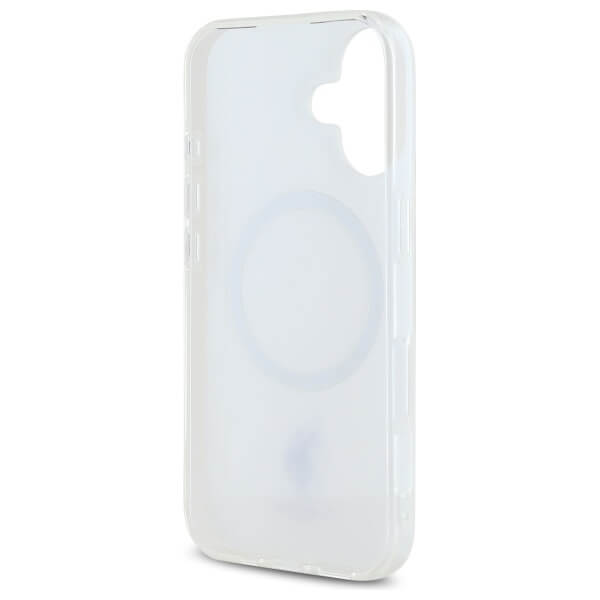 US Polo iPhone 16 - IML Ring - MagSafe Σκληρή Θήκη με Πλαίσιο Σιλικόνης - White - USHMP16SHOCLDPW