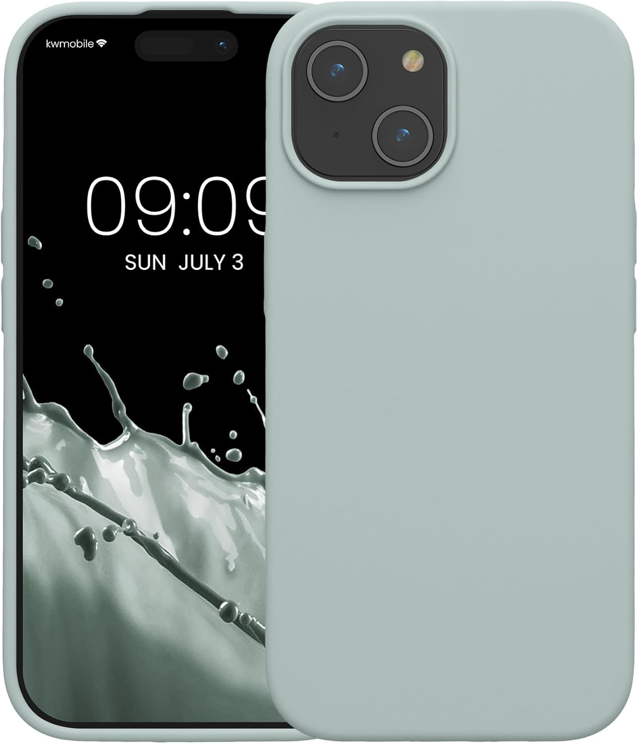 KW iPhone 15 Θήκη Σιλικόνης Rubberized TPU - Cool Mint