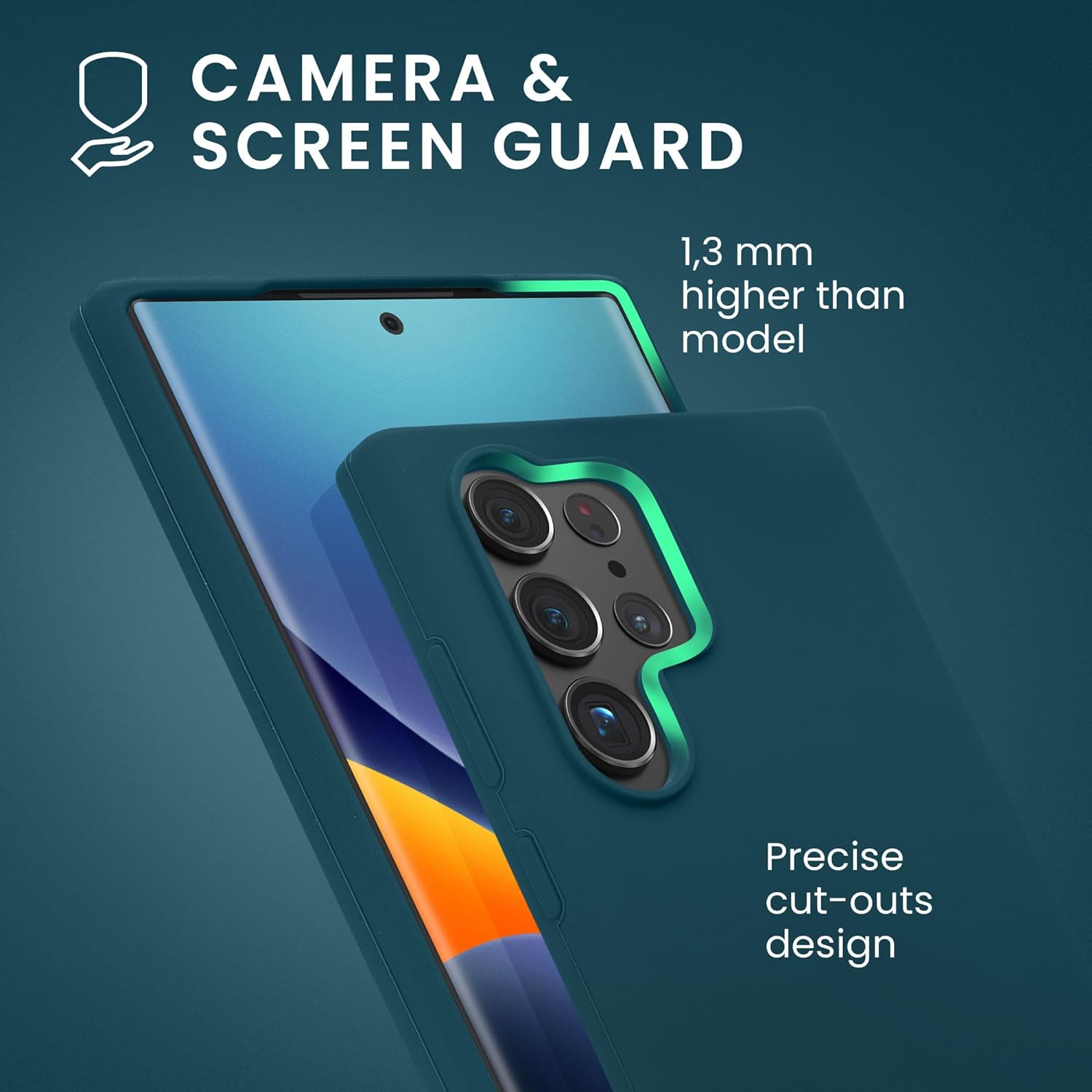 KW Samsung Galaxy S24 Ultra Θήκη Σιλικόνης Rubberized TPU - Petrol Matte