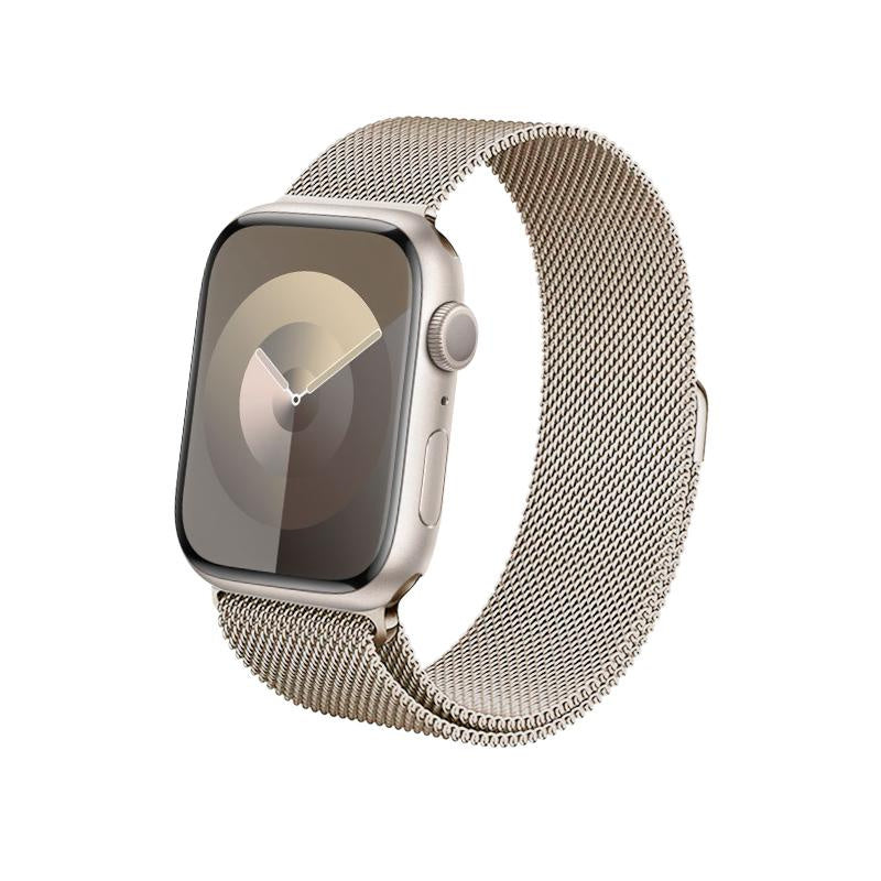 Crong Λουράκι Apple Watch 4/5/6/7/8/9/10/11 - SE (1/2/3) - ULTRA (1/2/3) - 44/45/46/49mm από Ανοξείδωτο Ατσάλι - Milano Steel - Champagne