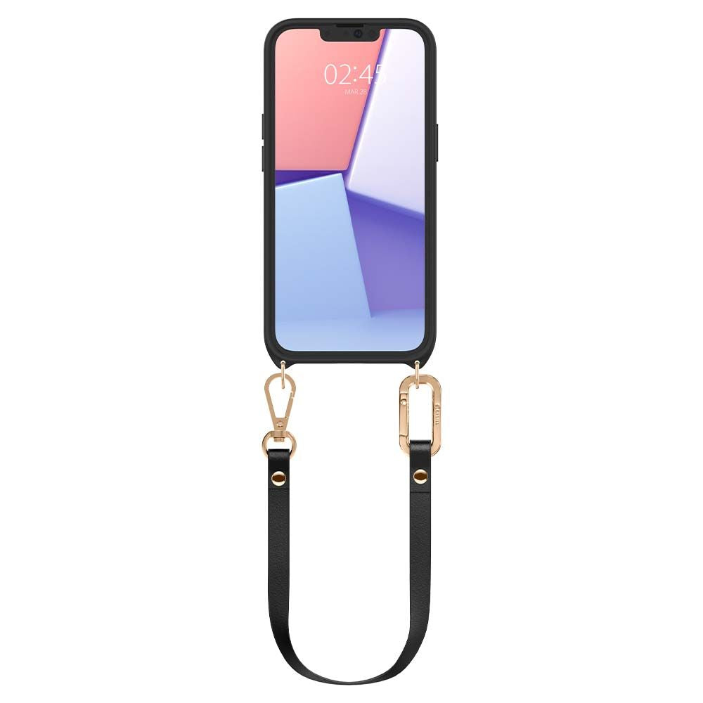 CYRILL iPhone 13 Pro Classic Charm Σκληρή Θήκη με Πλαίσιο Σιλικόνης και Λουράκι - Black