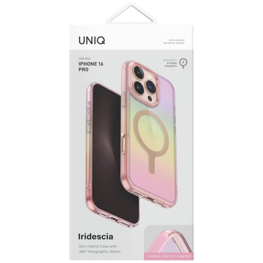 Uniq iPhone 16 Pro - Iridescia - Σκληρή Θήκη με Πλαίσιο Σιλικόνης και MagSafe - Pink Prism