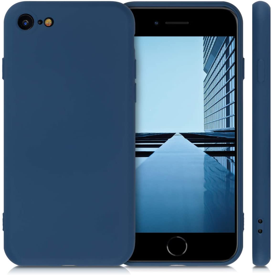 KW iPhone SE 2022 / SE 2020 / 7 / 8 Θήκη Σιλικόνης Rubberized TPU - Dark Blue - 49979.17
