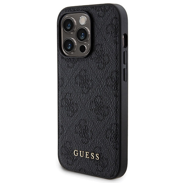 Guess iPhone 15 Pro Max - 4G Metal Logo Σετ MagSafe Σκληρή Θήκη με Επένδυση Συνθετικού Δέρματος και Powerbank 5000mAh - Black - GUBPM5P15X4GEMGK