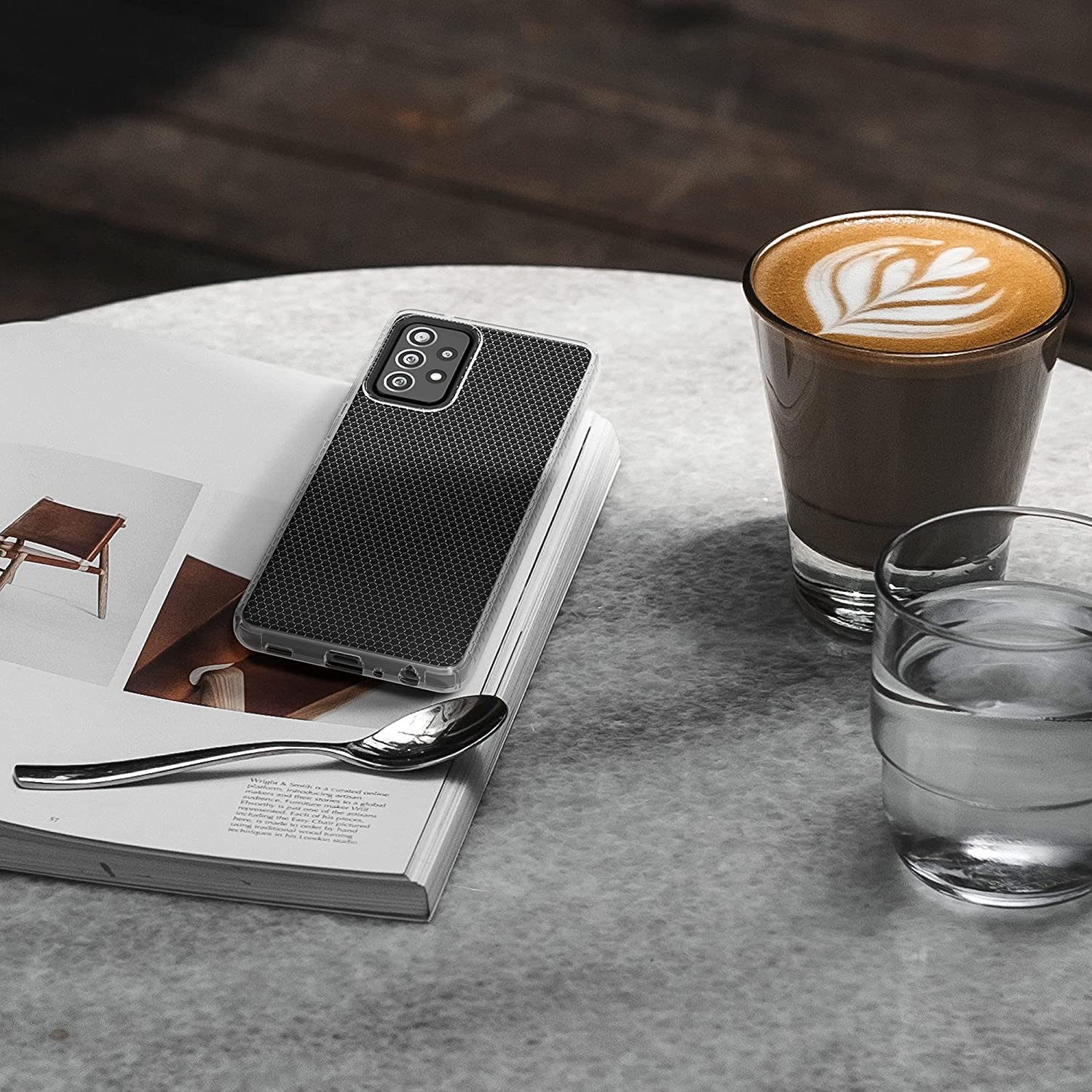 KW Samsung Galaxy A72 / A72 5G Θήκη Σιλικόνης TPU Design Honeycomb - Διάφανη - 55419.03