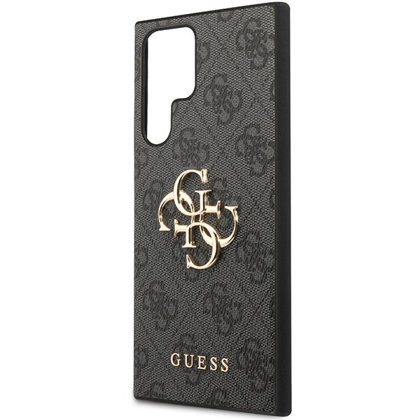 Guess Samsung Galaxy S24 Ultra - 4G Big Metal Logo Θήκη με Επένδυση Συνθετικού Δέρματος - Black - GUHCS24L4GMGGR