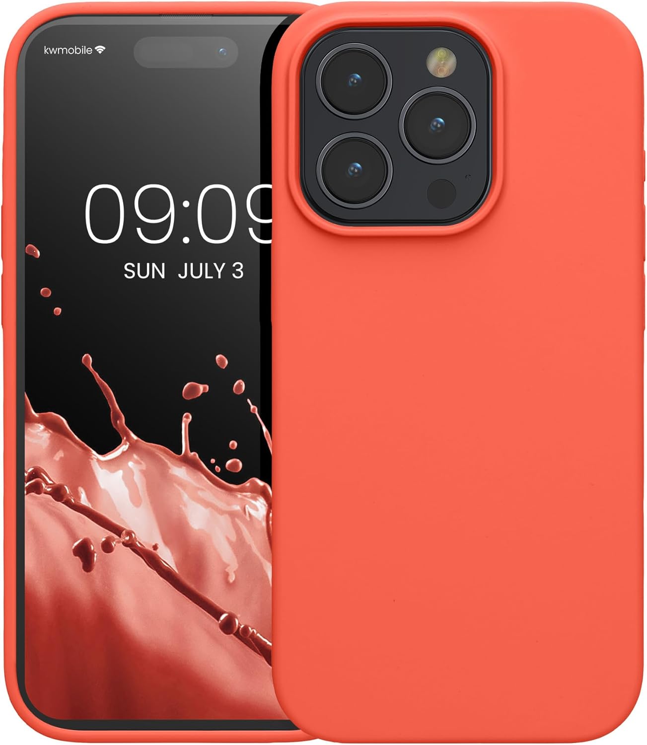 KW iPhone 15 Pro Θήκη Σιλικόνης Rubberized TPU - Luminous Coral