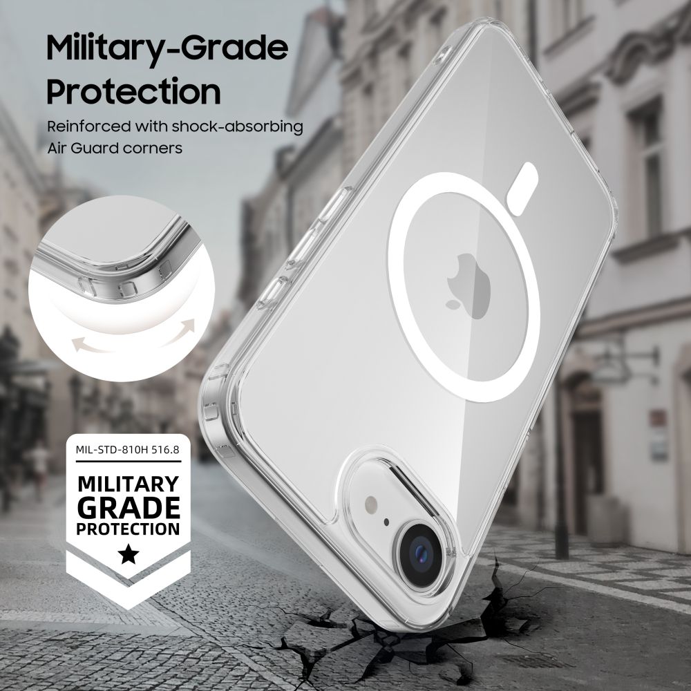 Tech-Protect iPhone 16e Flexair Hybrid MagSafe Σκληρή Θήκη με Πλαίσιο Σιλικόνης και MagSafe - Διάφανη