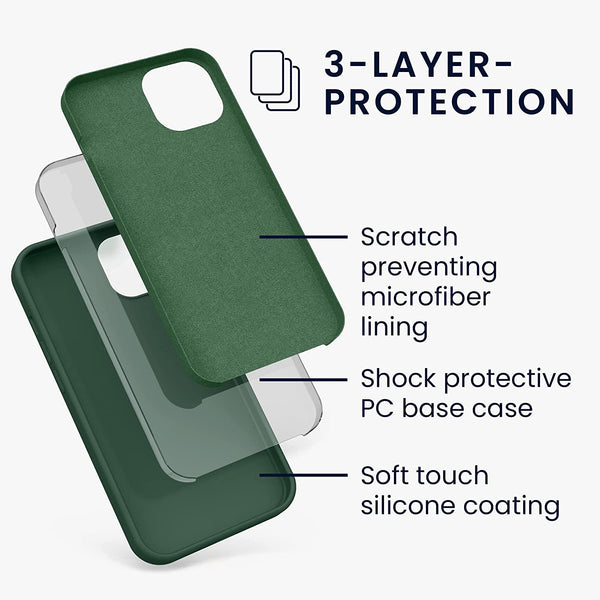 KW iPhone 13 Θήκη Σιλικόνης Rubberized TPU - Moss Green - 55878.169