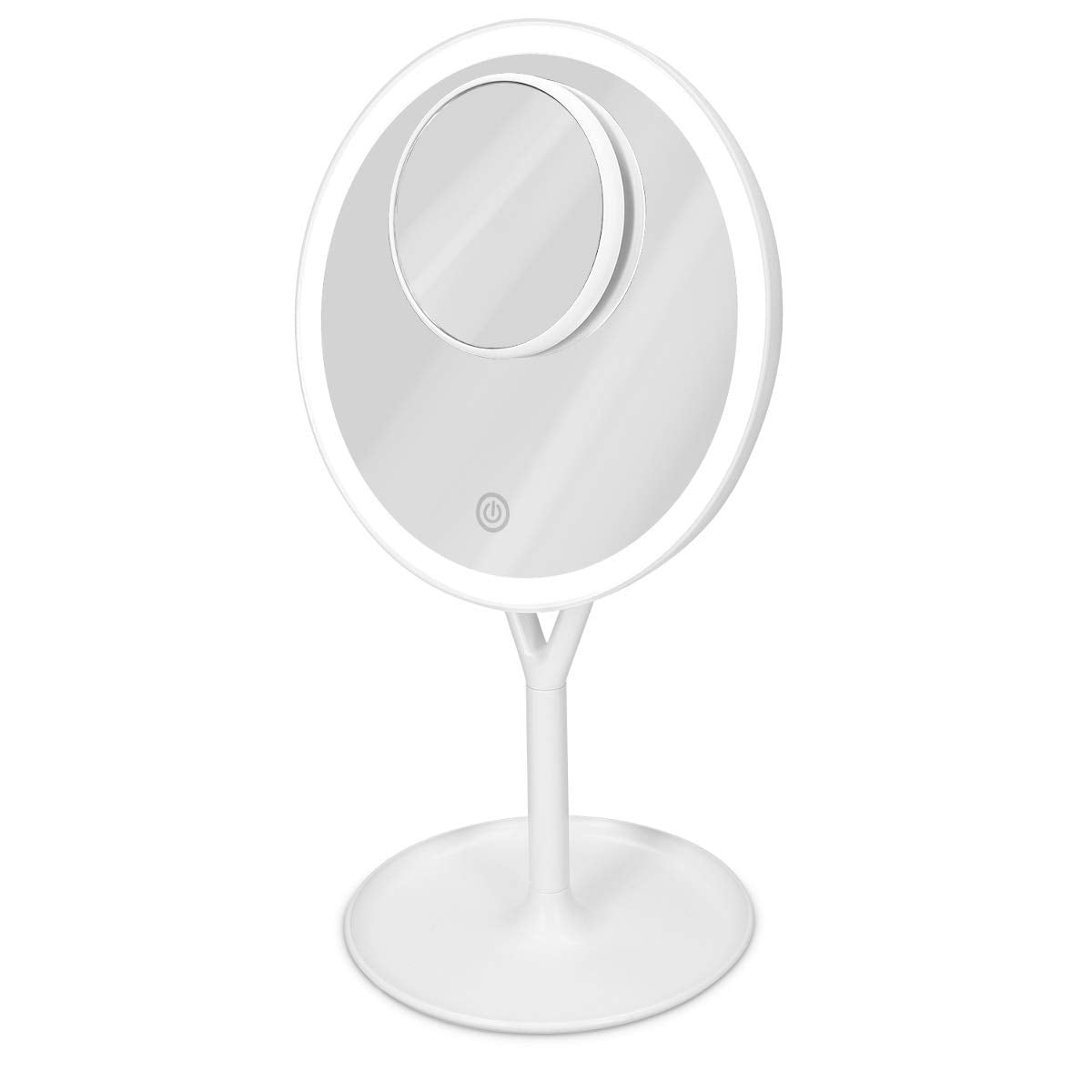 Navaris Περιστρεφόμενος Φωτιζόμενος Καθρέπτης LED με Πρόσθετο Καθρέπτη - White - 48931.48