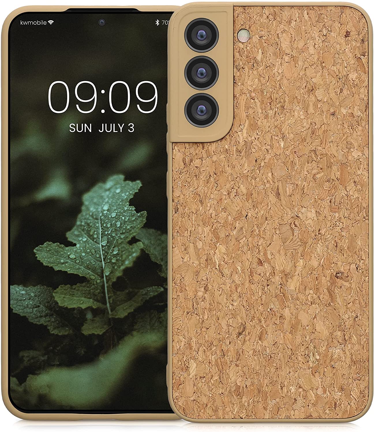 KW Samsung Galaxy S22 Plus Σκληρή Θήκη από Φελλό με Πλαίσιο Σιλικόνης - Light Brown - 58220.24