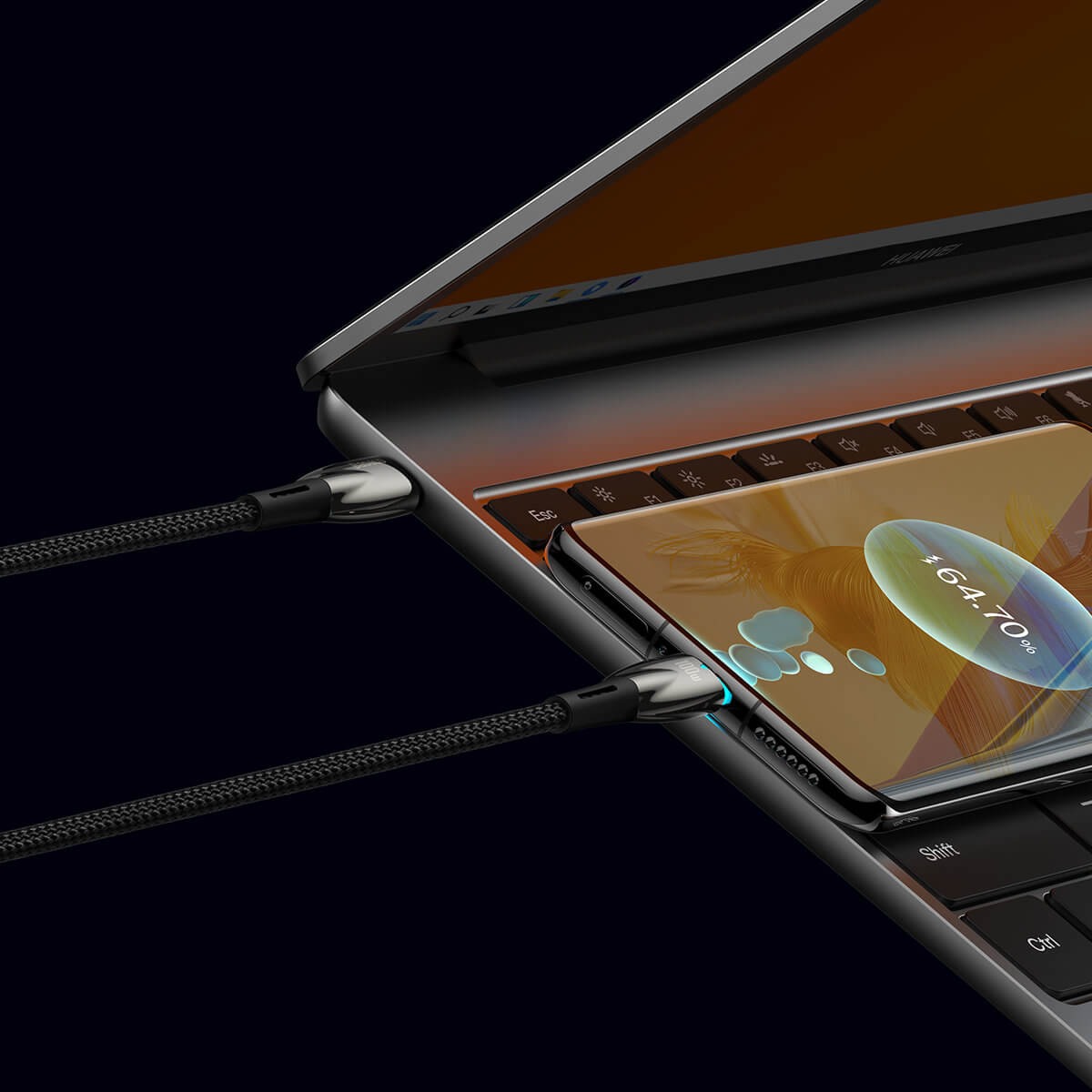 Baseus Glimmer Series PD 100W - Καλώδιο Δεδομένων και Φόρτισης Type-C to Type-C 1M - Black - CADH000701