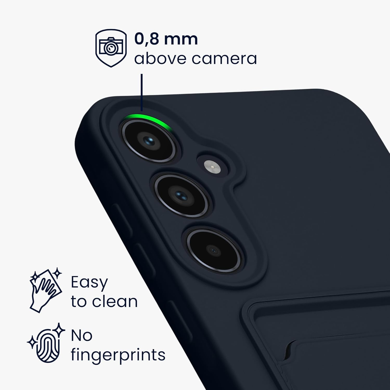 KW Samsung Galaxy A55 5G Θήκη Σιλικόνης TPU με Υποδοχή για Κάρτα - Dark Blue