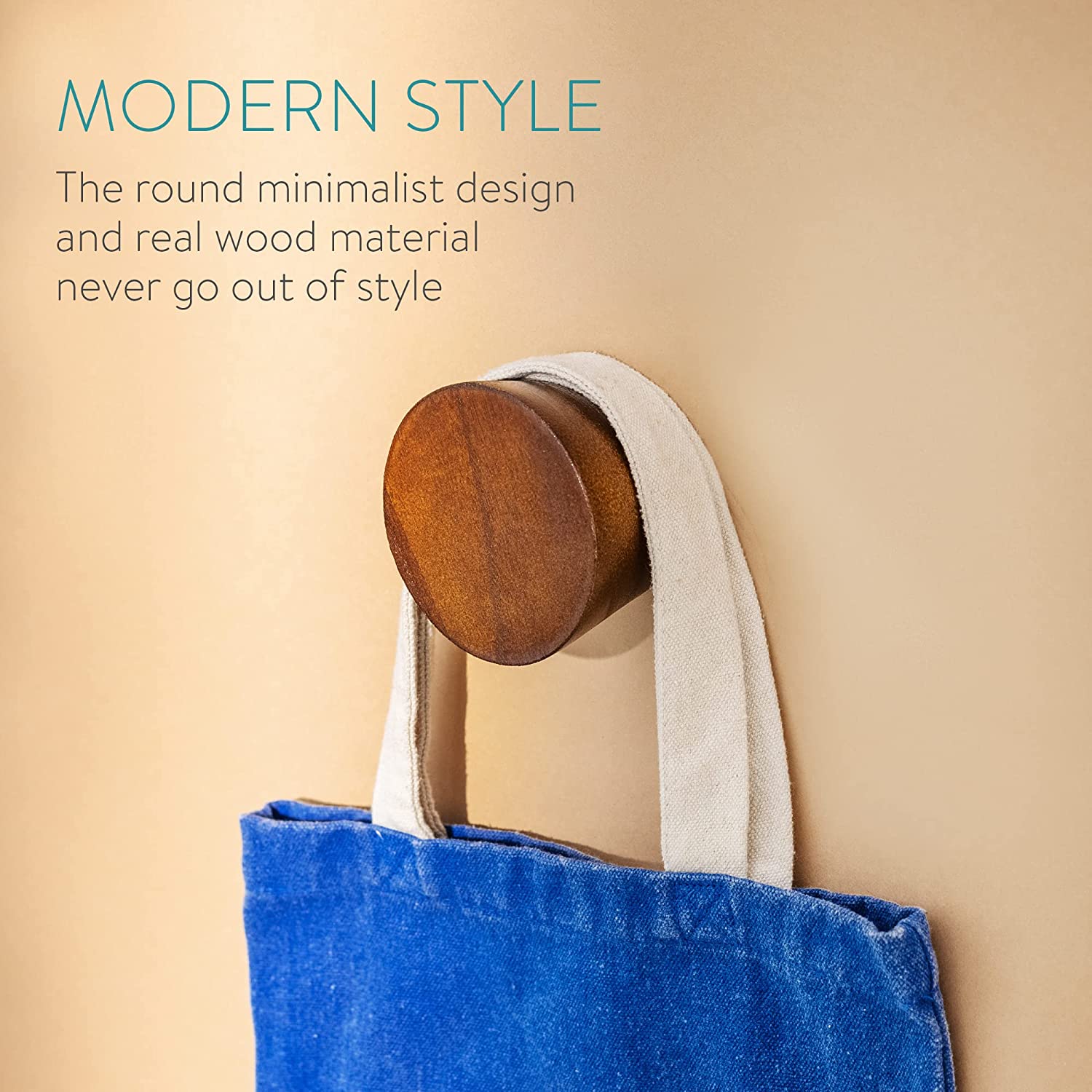 Navaris Σετ με 3 Ξύλινες Κρεμάστρες Τοίχου - Brown - 55778.01