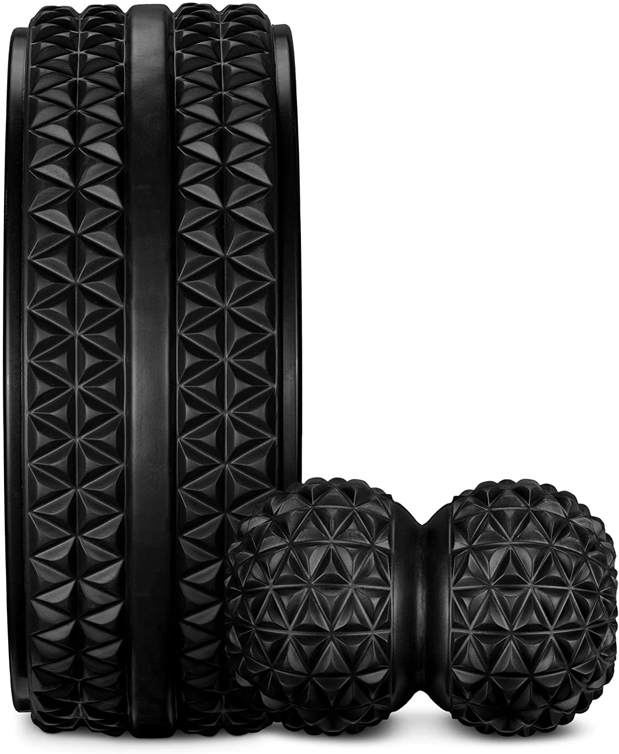 Navaris Σετ Yoga με Τροχό Pilates και Μπάλα Μασάζ Duo - Black - 55869.01.01