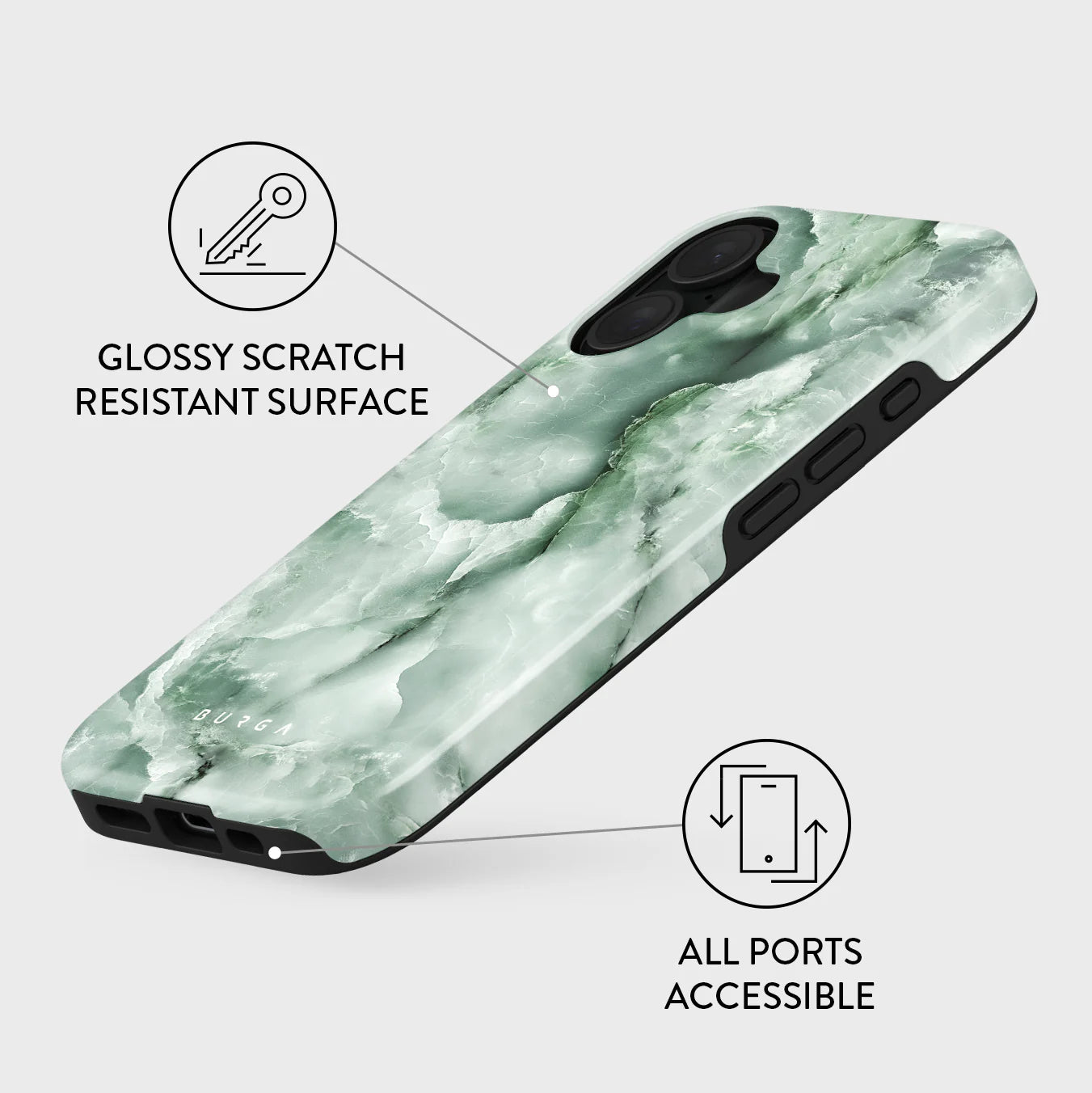 Burga iPhone 16 Plus Fashion Tough MagSafe Σκληρή Θήκη με MagSafe - Pistachio Cheesecake