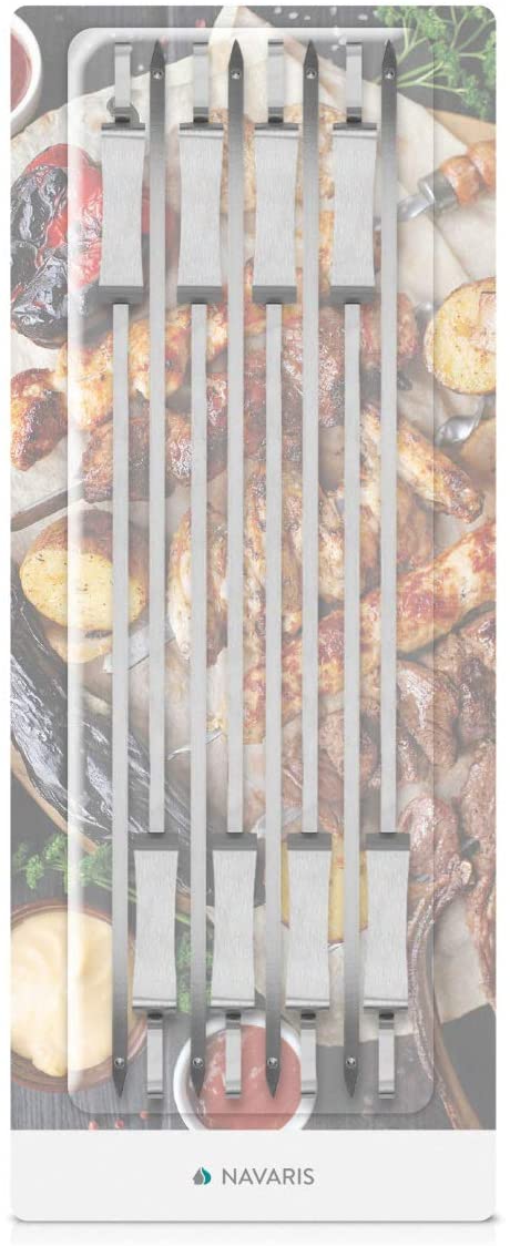 Navaris Σετ με 8 Σουβλάκια Μπάρμπεκιου από Ανοξείδωτο Ατσάλι - 41cm - Silver - 49077.01