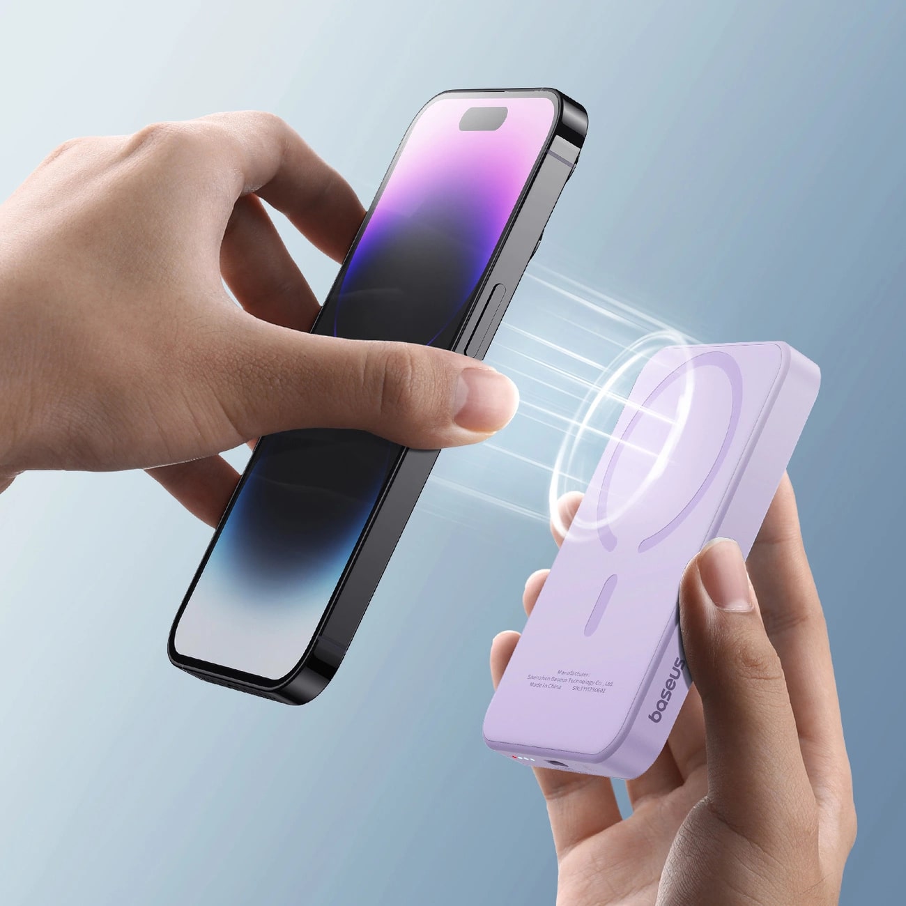 Baseus Magnetic Mini Ασύρματο MagSafe PowerBank 5000mAh 20W με Καλώδιο Type-C to Type-C - Purple - P10022107513-00