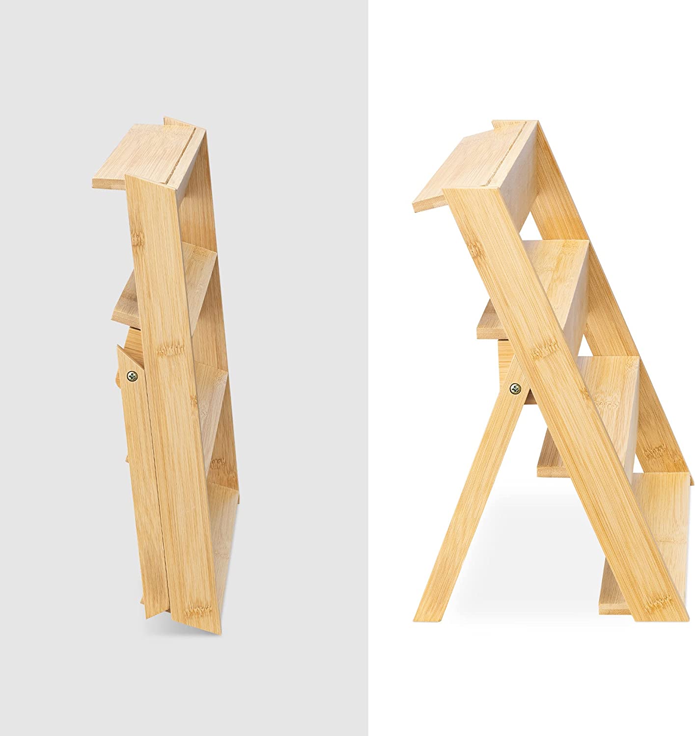 Navaris Επιτραπέζιο Αναδιπλούμενο Ράφι Μπαχαρικών από Μπαμπού Τριών Επιπέδων - Light Brown - 57208.01