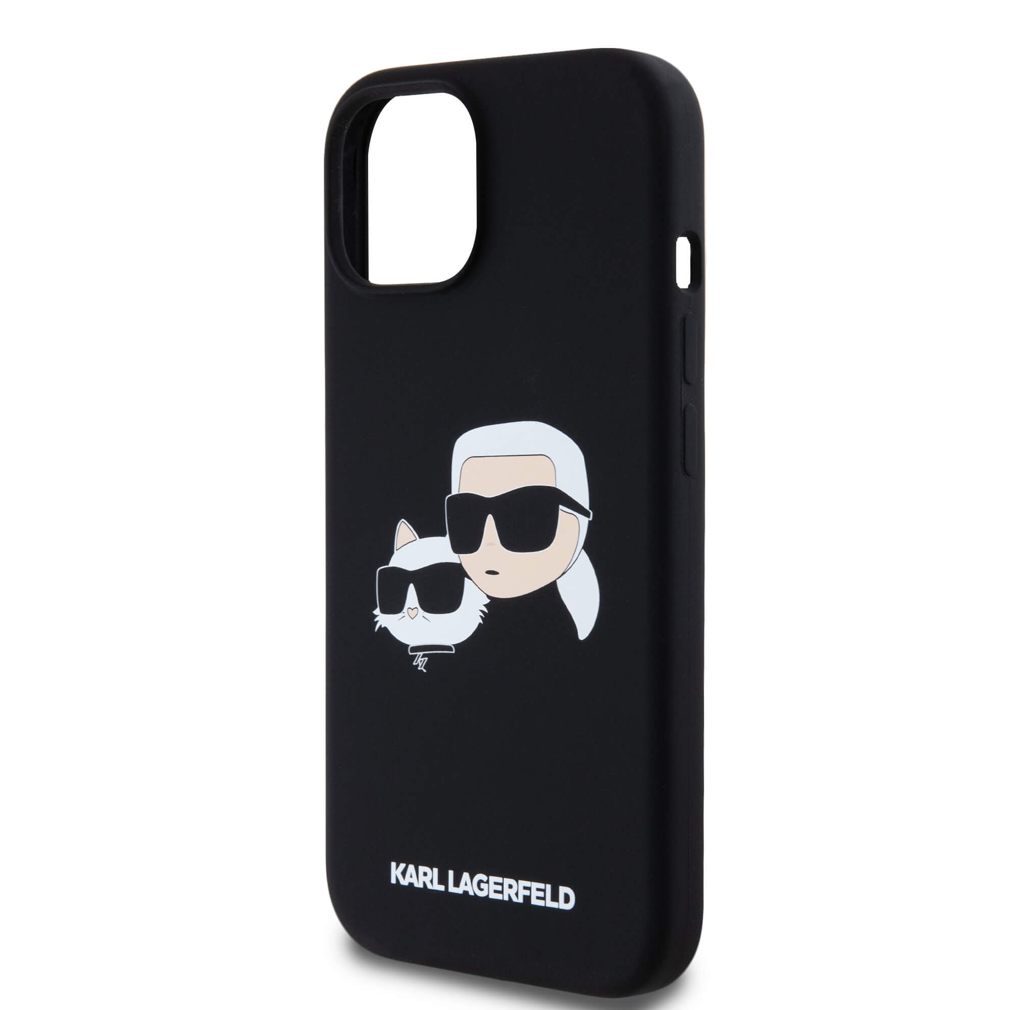 Karl Lagerfeld iPhone 13 / 14 / 15 - Silicone Karl and Choupette - Θήκη Σιλικόνης με MagSafe - Black - KLHMP15SSKCHPPLK