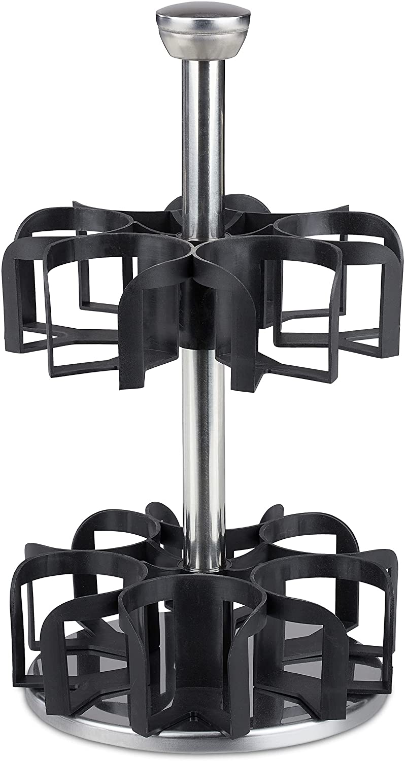 Relaxdays Καρουζέλ Μπαχαρικών με 12 Δοχεία - Black / Silver - 4052025367152